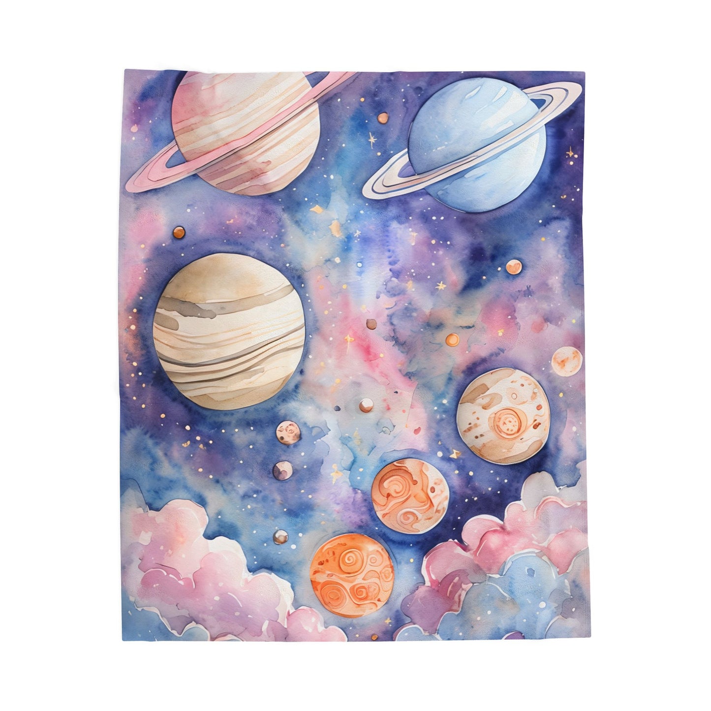 Cosmic Dreams Velveteen Plush Blanket - Soft Blankets for Stargazers, Galaxy Lovers, Kids Room Decor, Cozy Home Gift