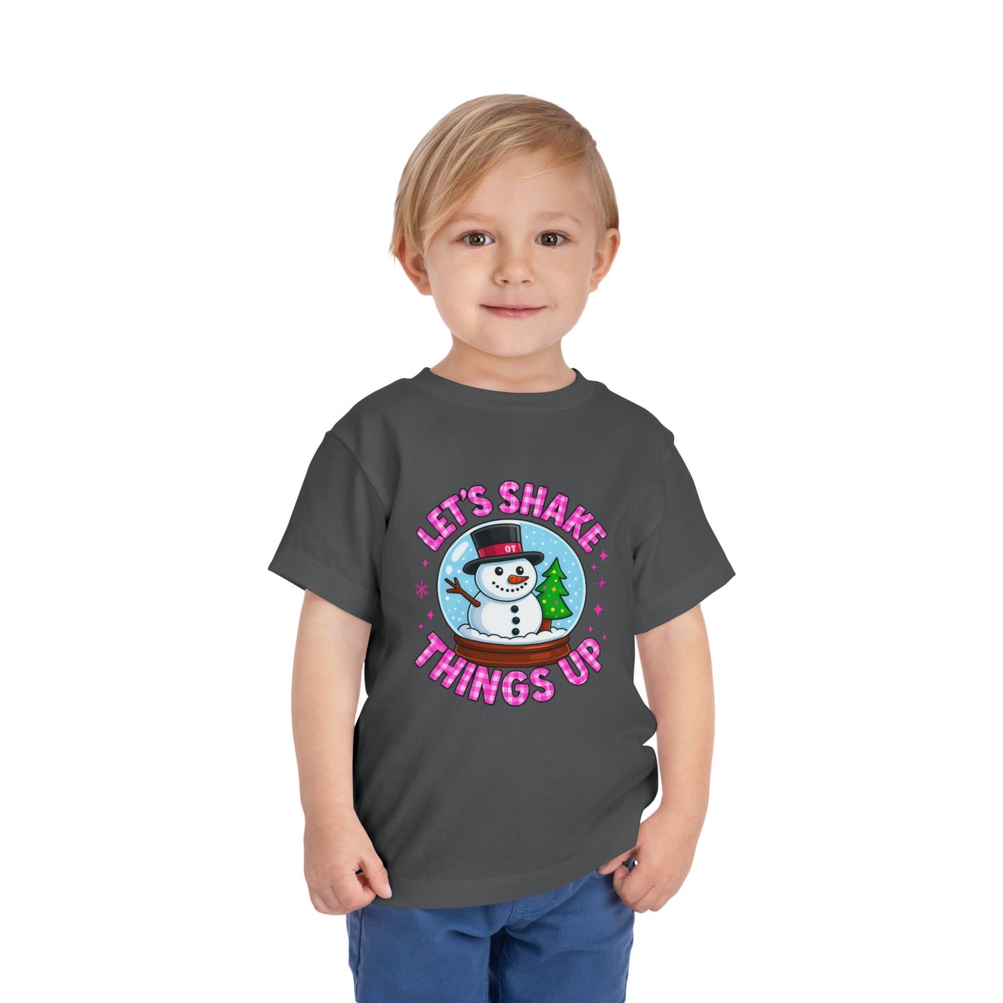 Let's Shake Things Up! Snow Globe Toddler Christmas Tee