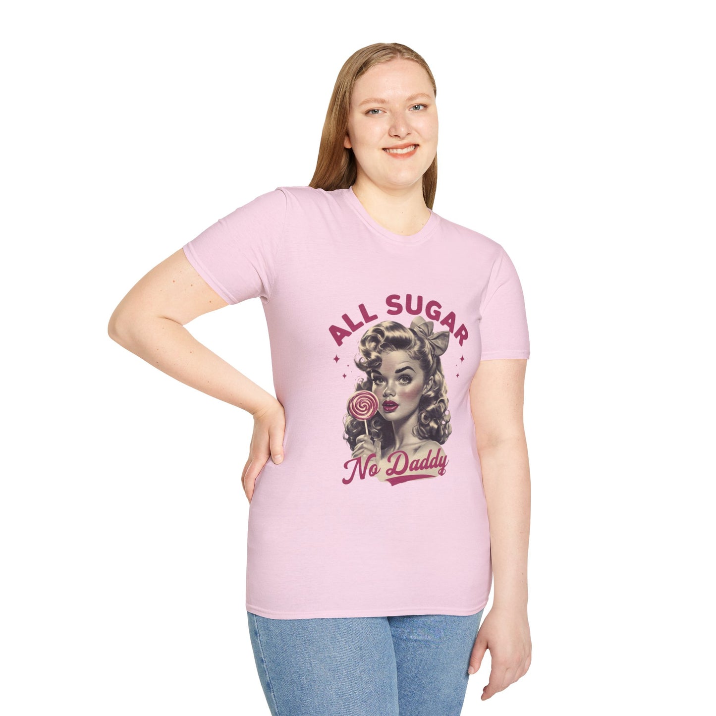 Graphic Tee - All Sugar No Daddy Print Women's Softstyle T-Shirt