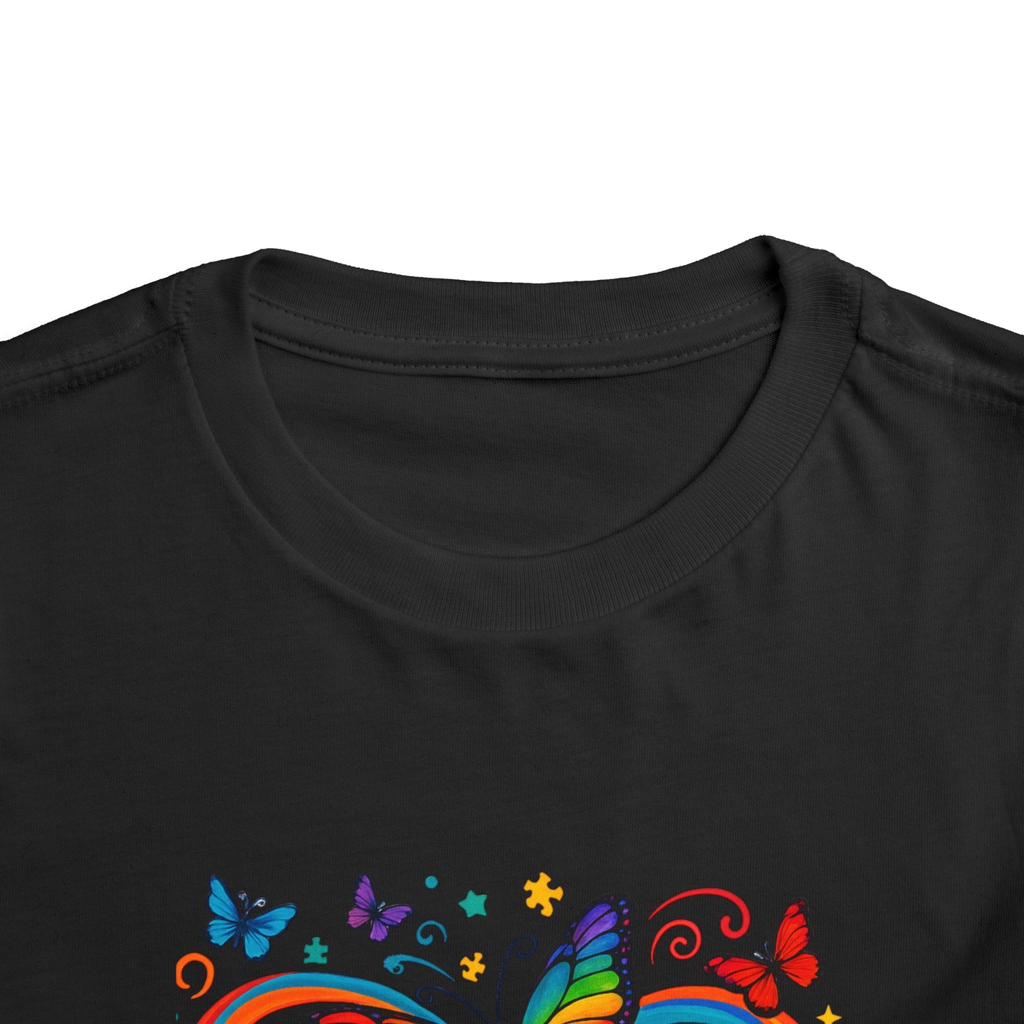 Toddler Tee - Neurodiversity is Beautiful Butterfly Rainbow Puzzle Piece Tee