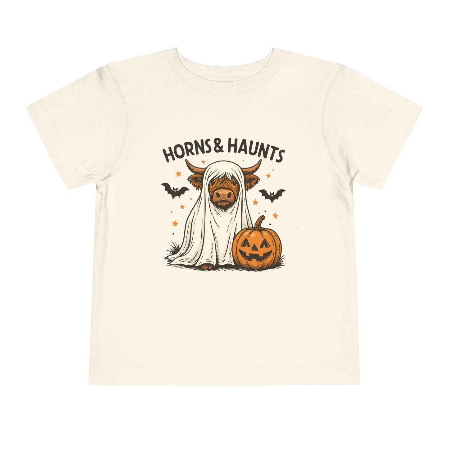 Horns & Haunts Highland Cow Toddler Halloween Tee