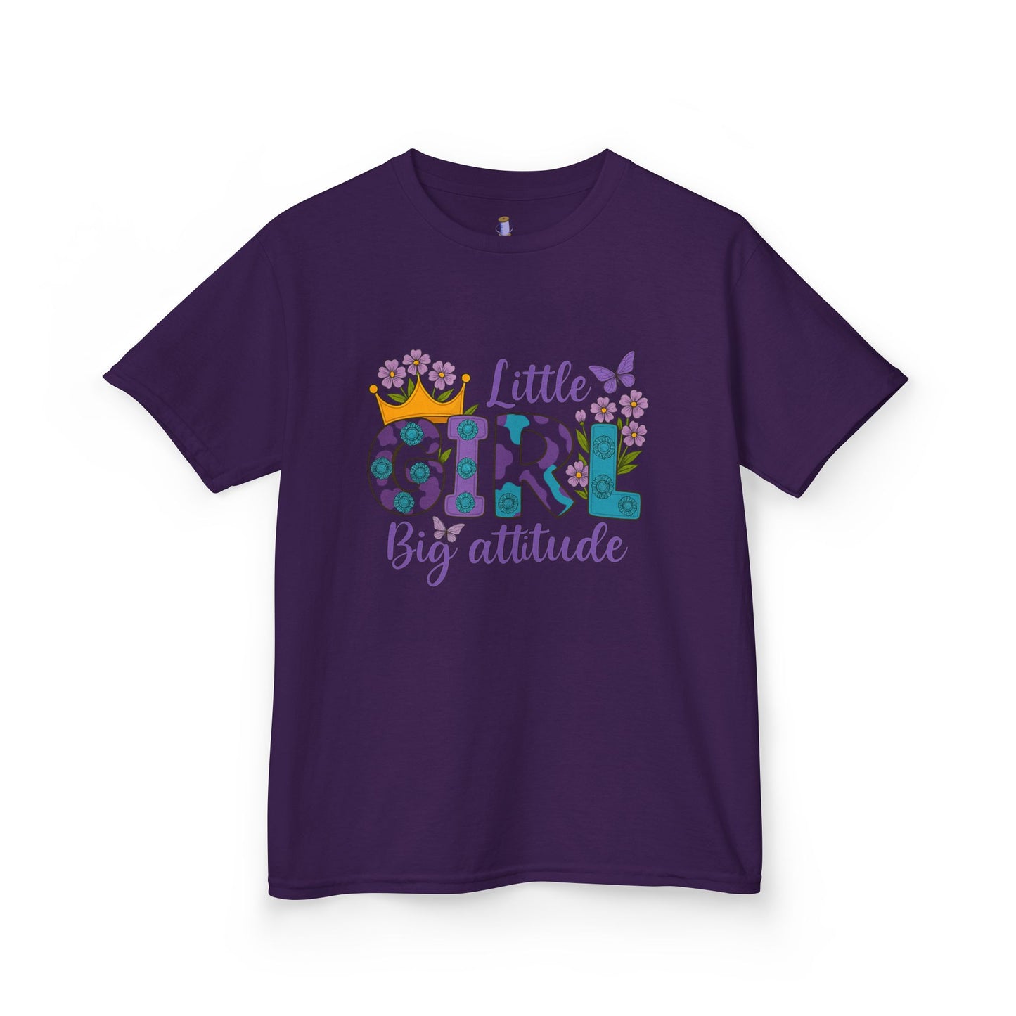 Whimsical Kids Tee for Big Attitude, Fun T-Shirt for Girls, Playful Cotton Shirt, Gift for Birthdays or Celebrations
