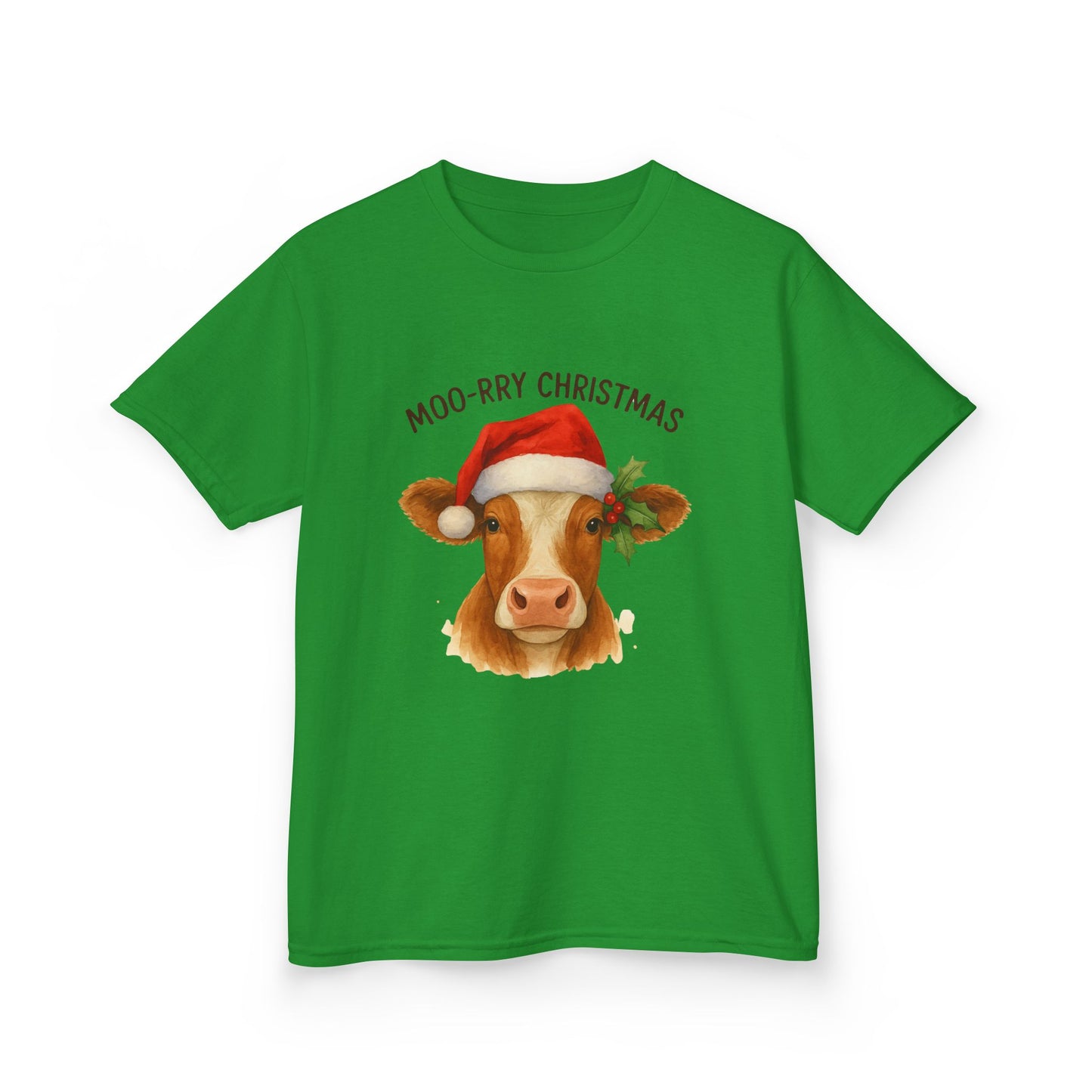 Moo-rry Christmas Dino Tee - Kids Holiday Shirt