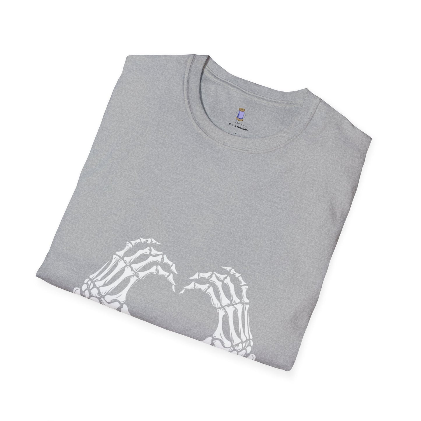 Skull Heart T-Shirt - Unisex Graphic Tee for Halloween, Love, Gifts, Casual Wear, Skeleton