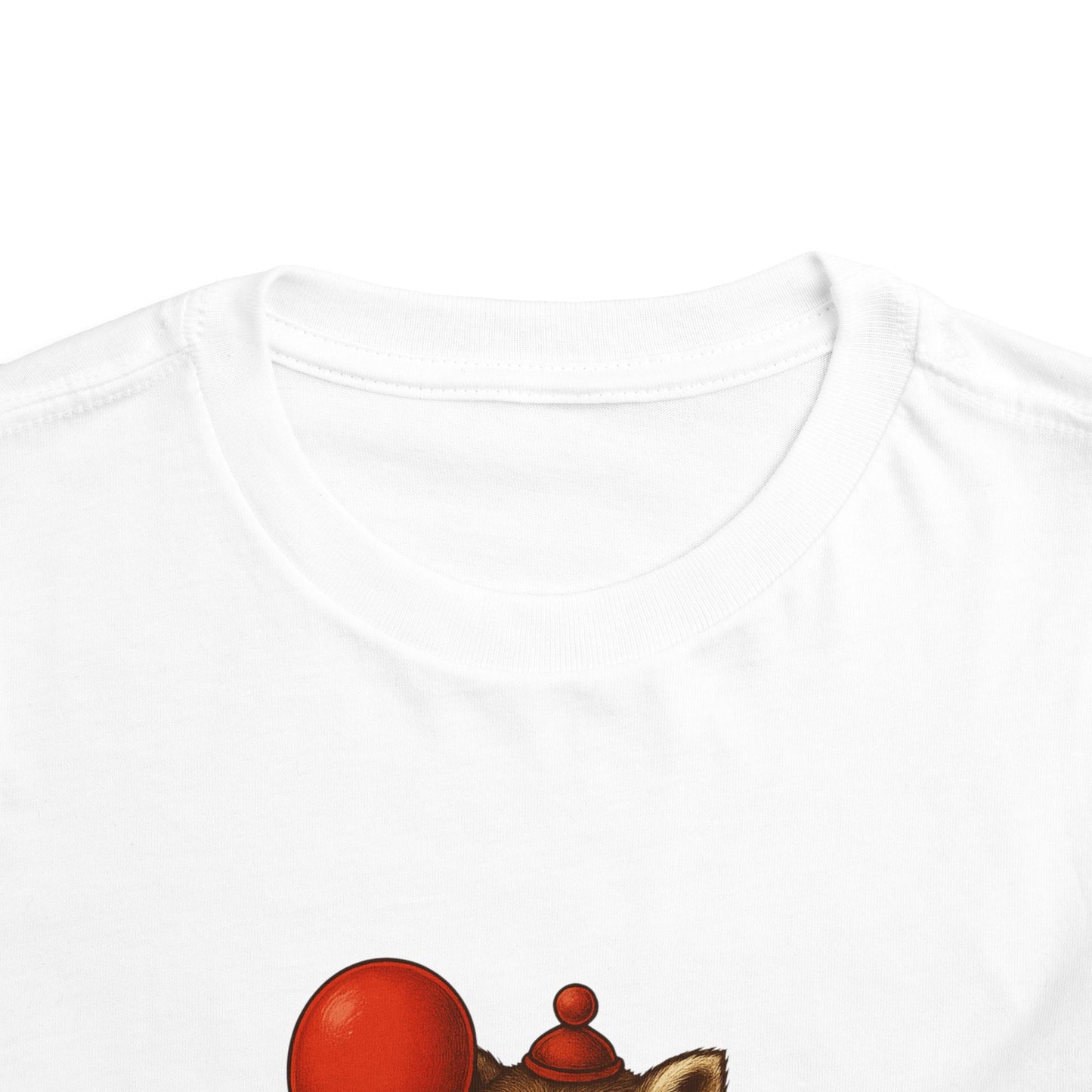 Toddler Halloween Tee with Seated Raccoon Clown Design