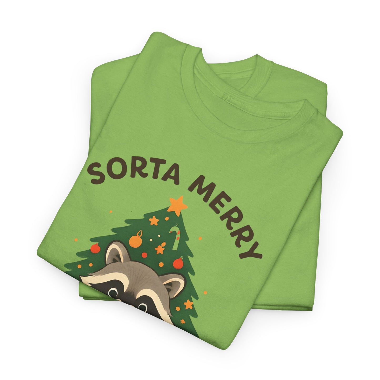 Sorta Merry Sorta Feral Raccoon Christmas Tee