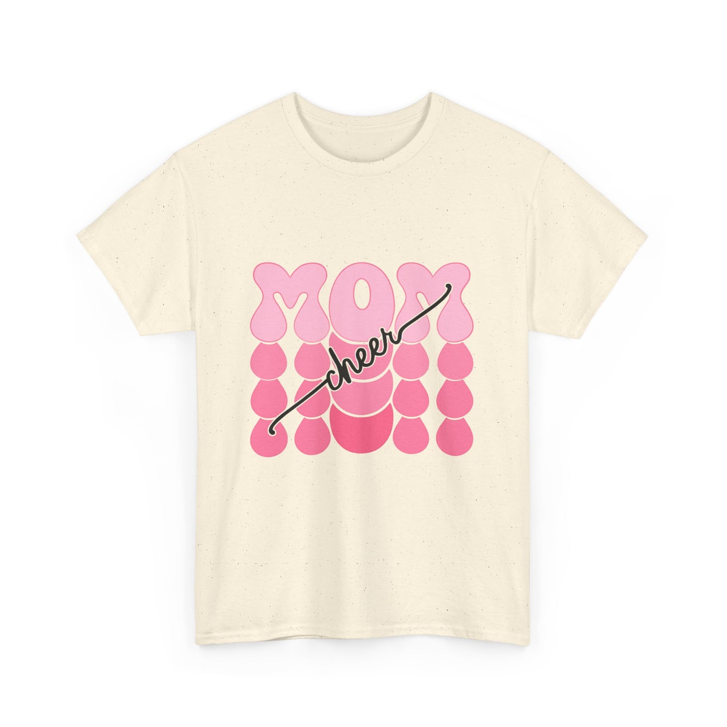 MOM Cheer – Pink Bubble Letter Spirit Tee