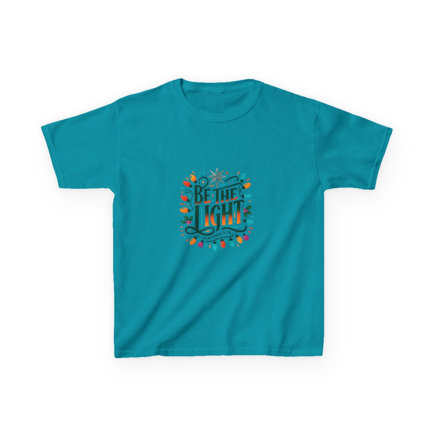 Be the Light Christmas Dinosaur Kids Tee