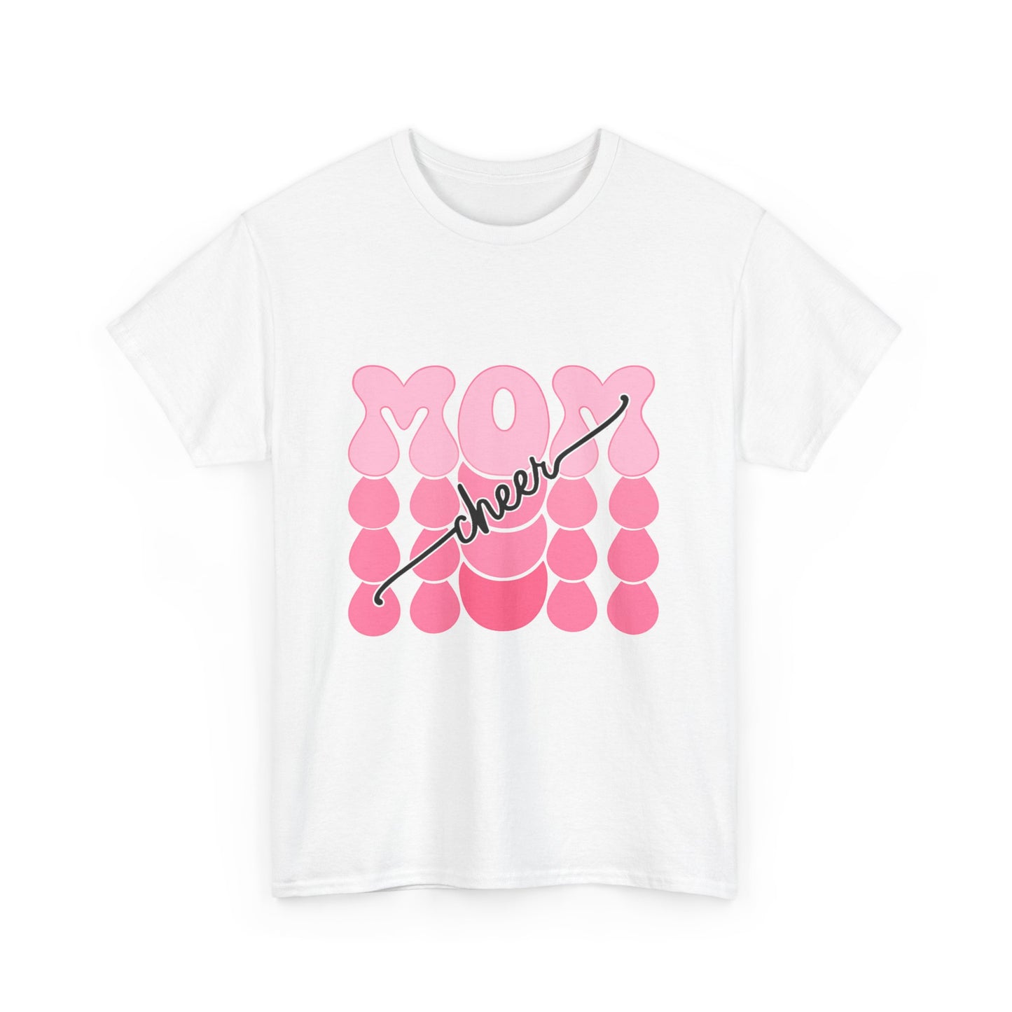 MOM Cheer – Pink Bubble Letter Spirit Tee