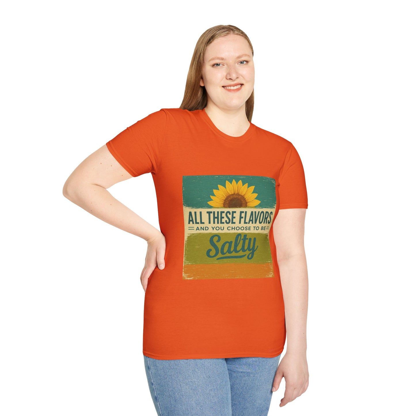 Sunflower Salty T-Shirt: Unisex Softstyle Tee for Sunshine Lovers, Casual Wear, Birthday Gift, Summer Vibes, Relaxed Style