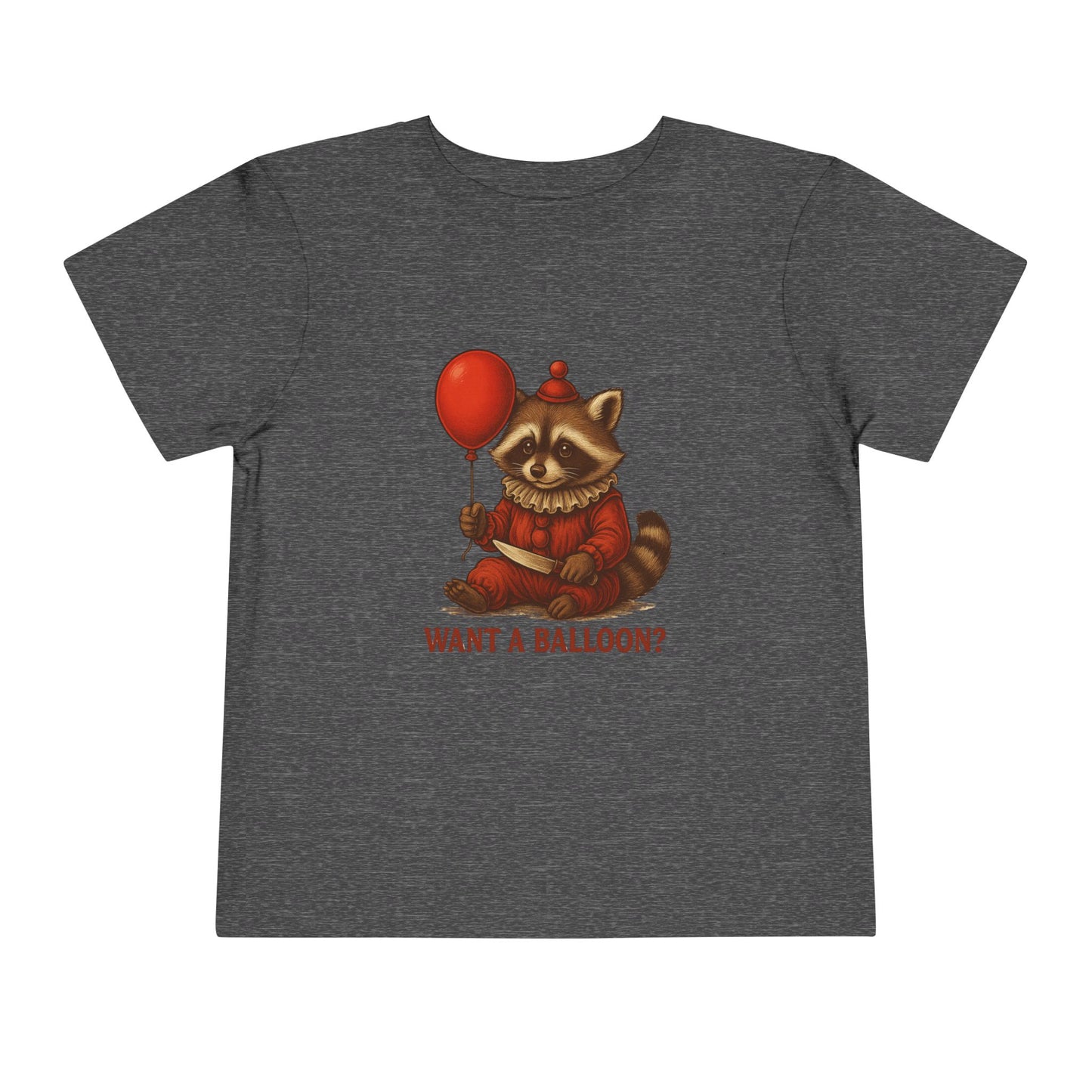 Toddler Halloween Tee with Seated Raccoon Clown Design