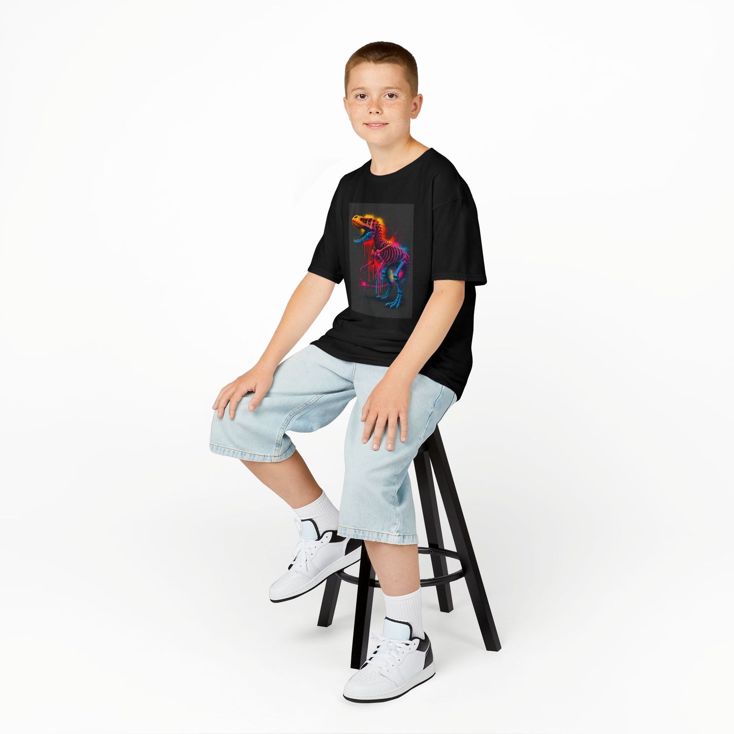 Kids Dinosaur Glow Tee, Fun Kids T-Shirt, Dino Shirt for Kids, Birthday Gift, Unique Kids Clothing, Animal Lover Apparel