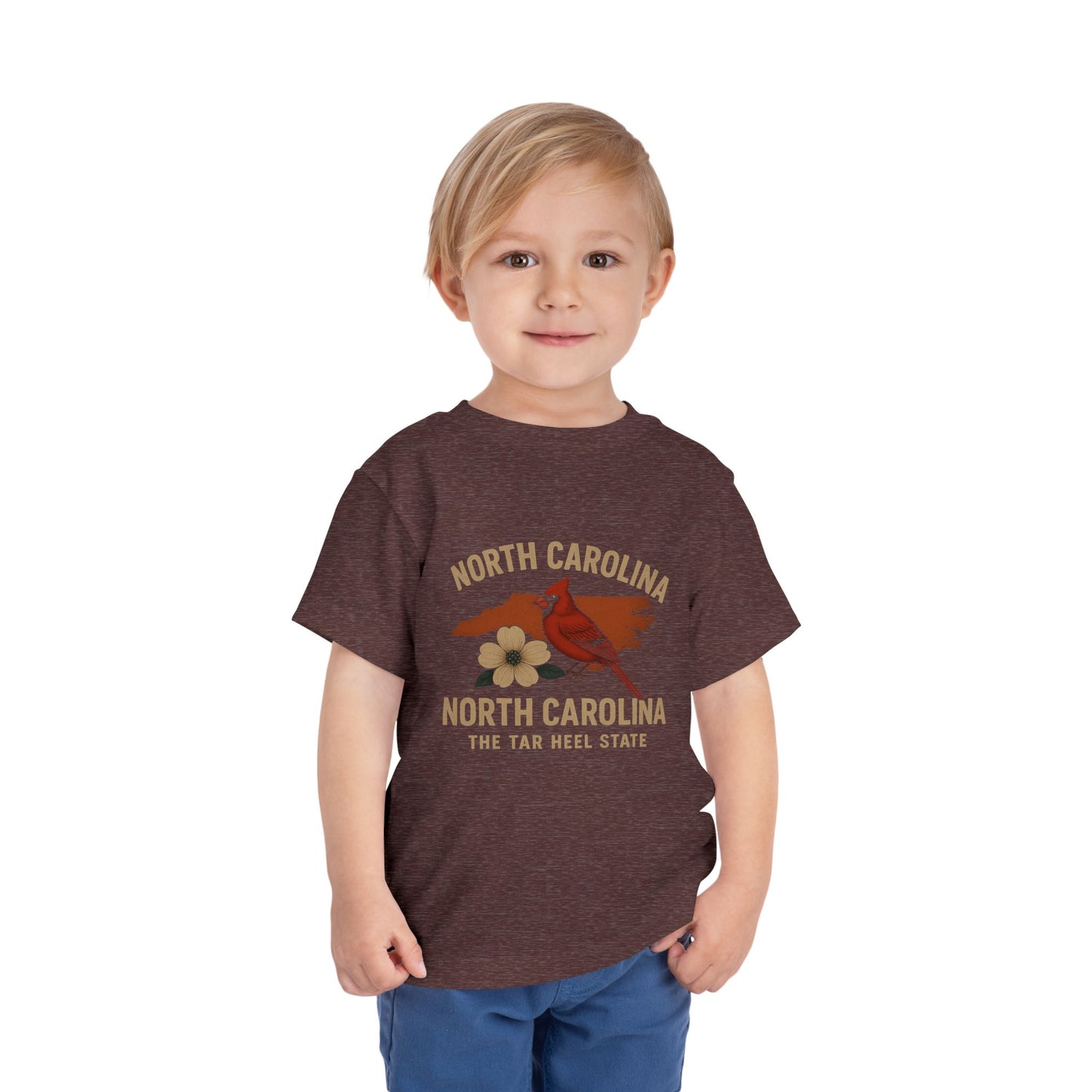 Toddler Tee - NC Cardinal and Dogwood Flower Design