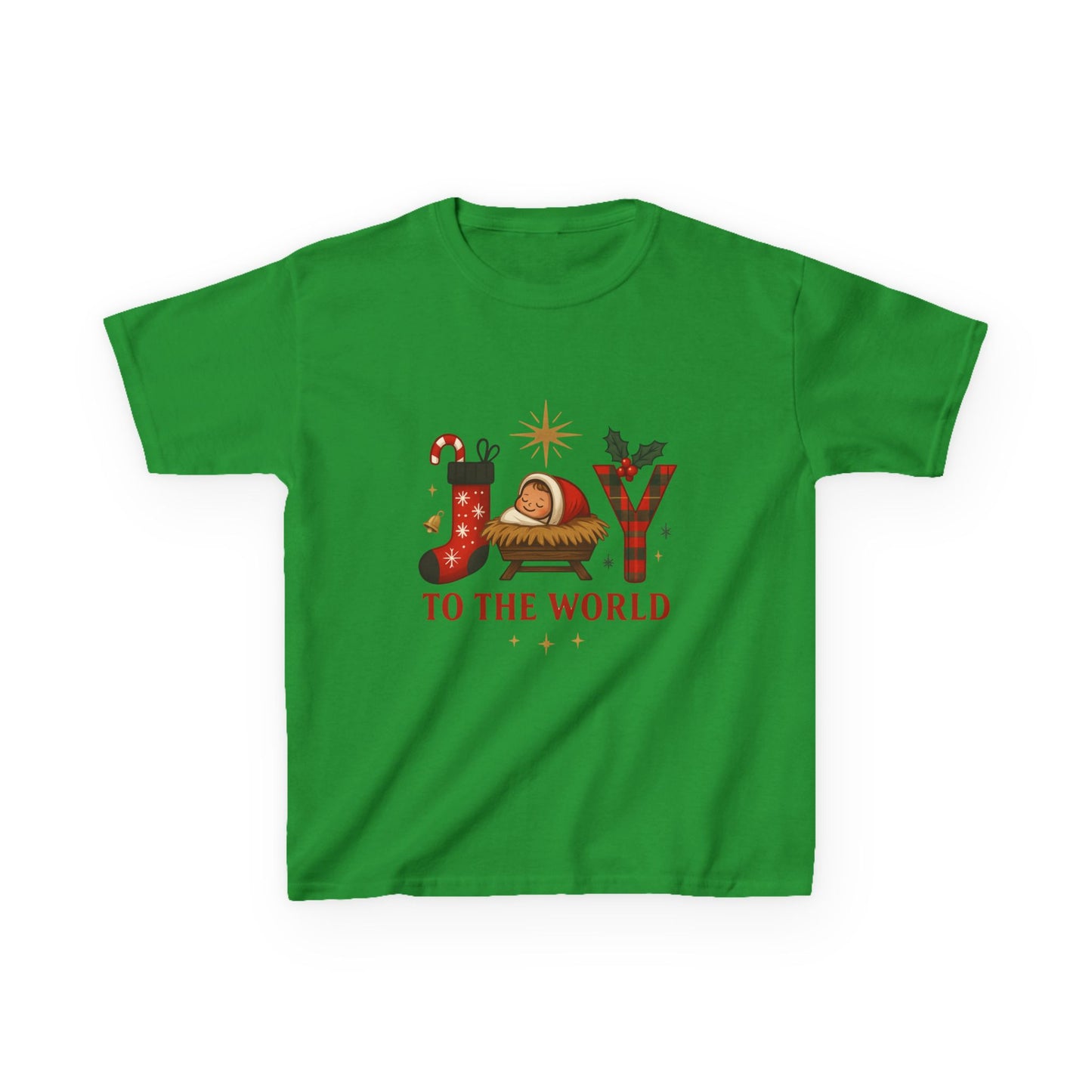 Joy to the World Dino Christmas Kids Tee