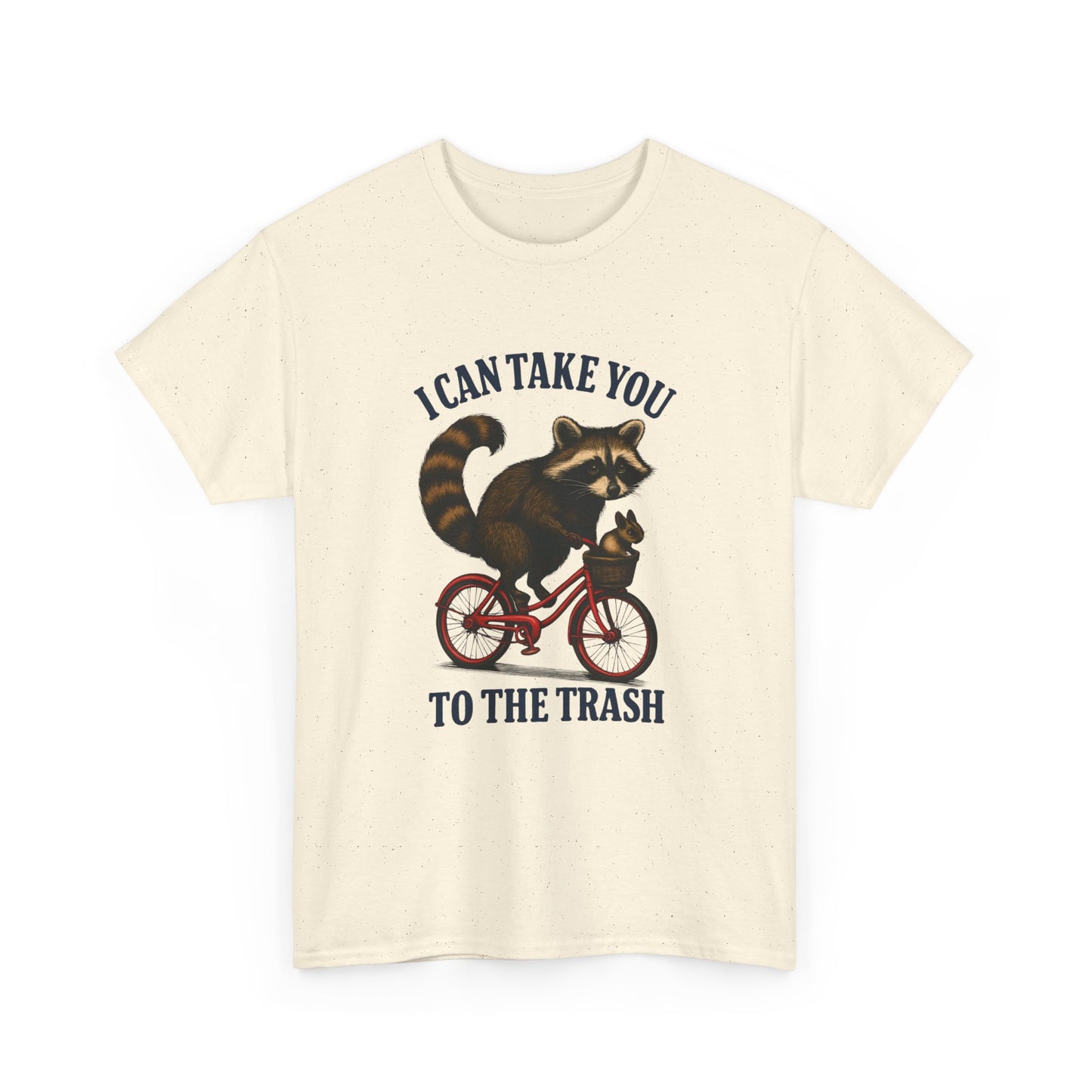 Cotton Tee Vintage Raccoon Bicycle Graphic Shirt