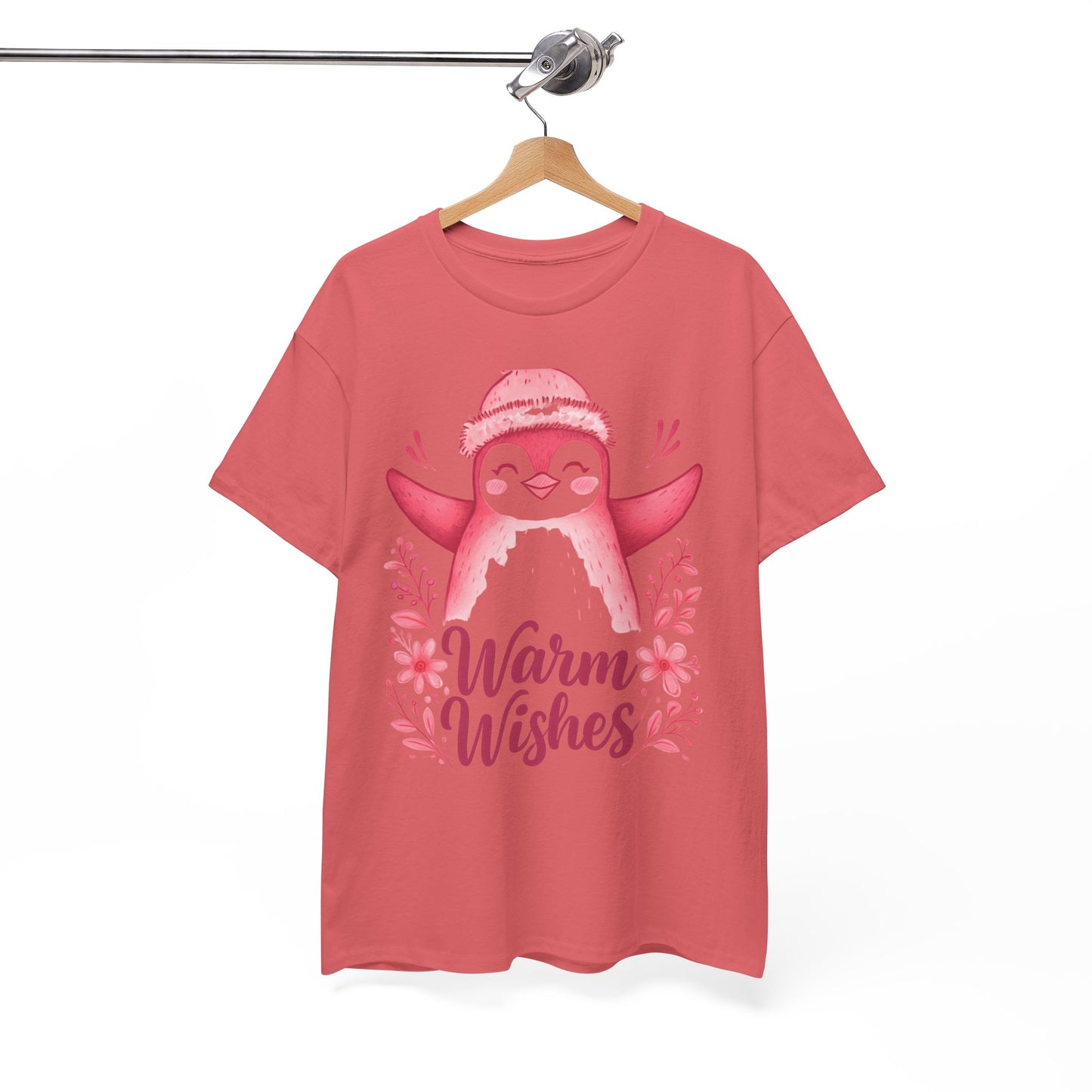 Warm Wishes Pink Penguin Tee - Holiday Tee