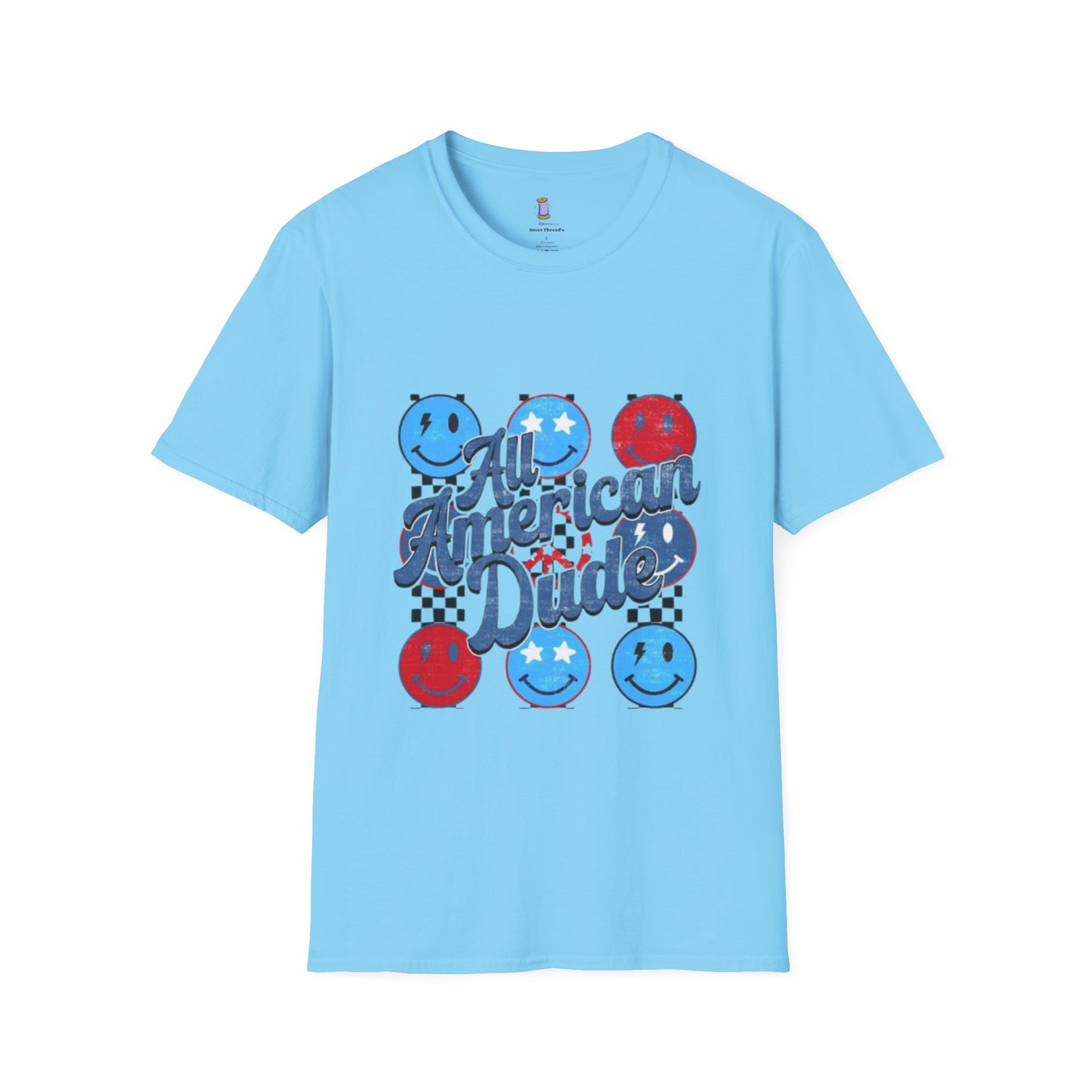 All American Dude Unisex T-Shirt, Patriotic Tee, Summer Fashion, Gift for Him, July 4th Celebration, Casual Wear