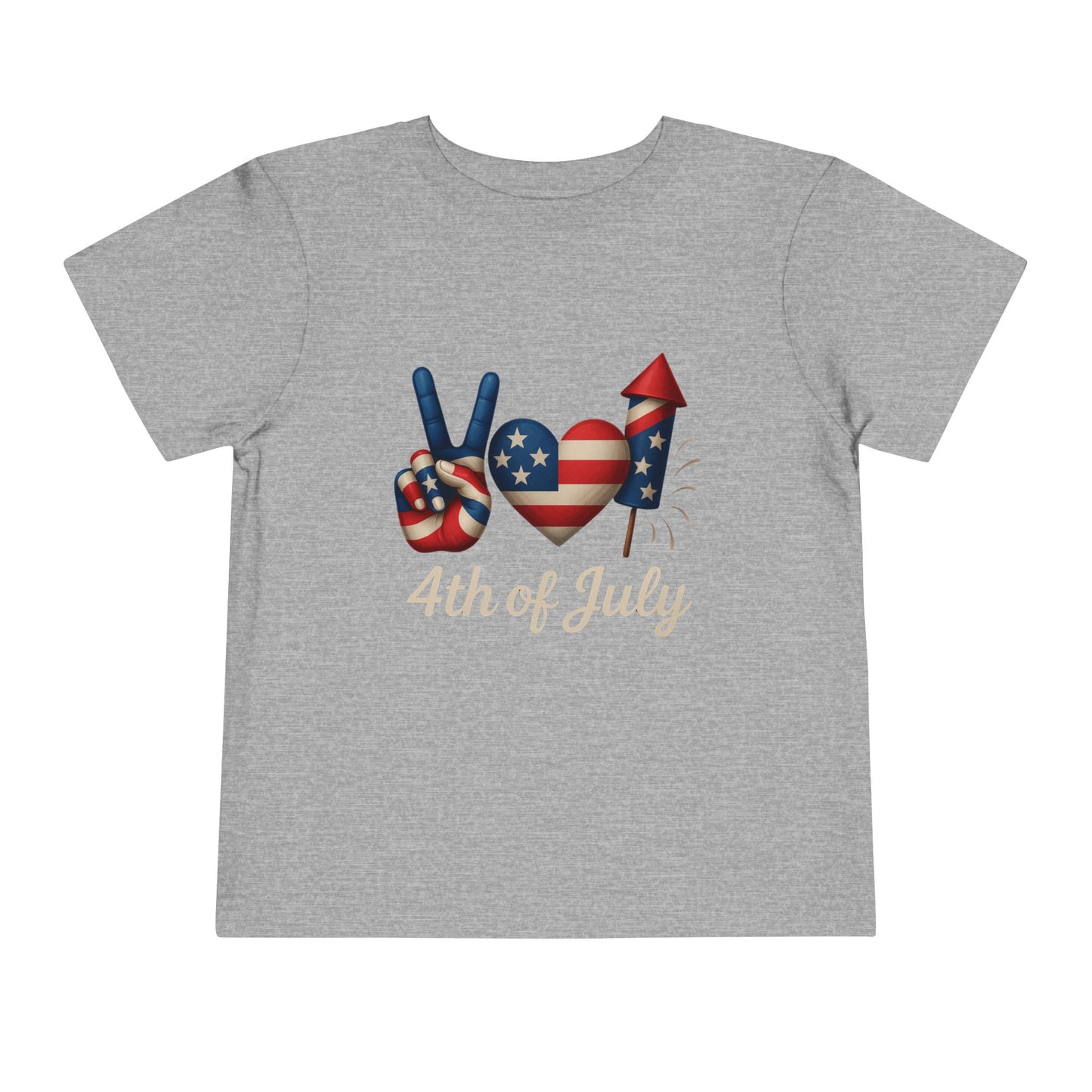 4th of July Peace & Heart Tee: Patriotic Toddler Shirt