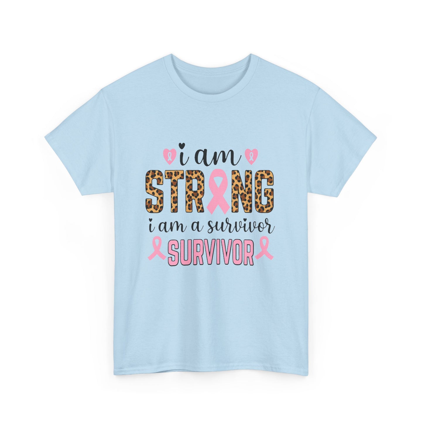 Strong Survivor Leopard Print Breast Cancer Tee