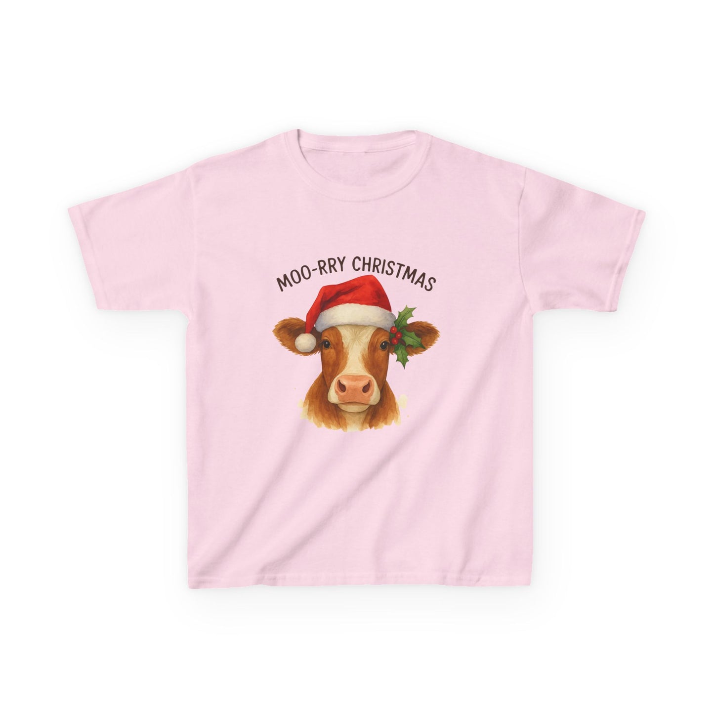 Moo-rry Christmas Dino Tee - Kids Holiday Shirt