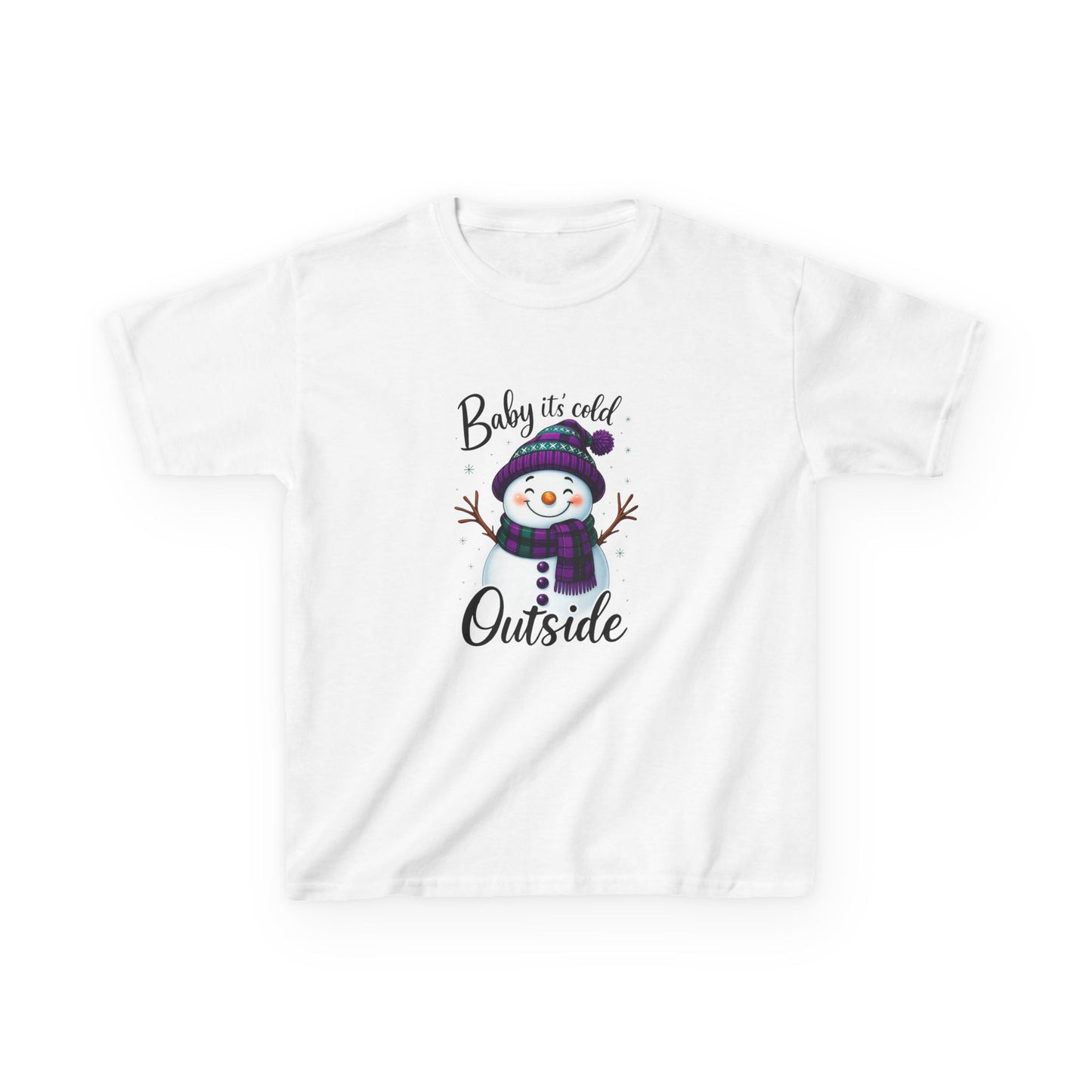Baby It's Cold Outside Snowman Kids Christmas Tee