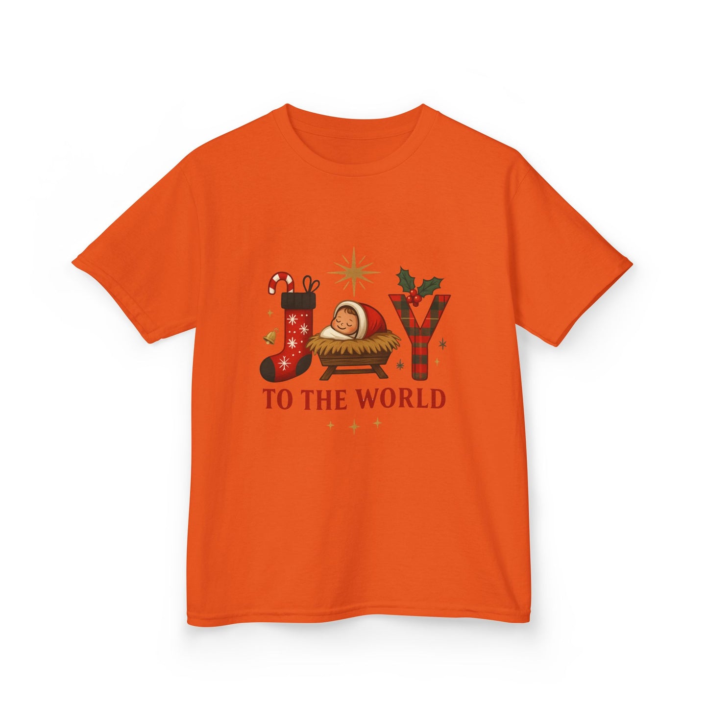 Joy to the World Dino Christmas Kids Tee