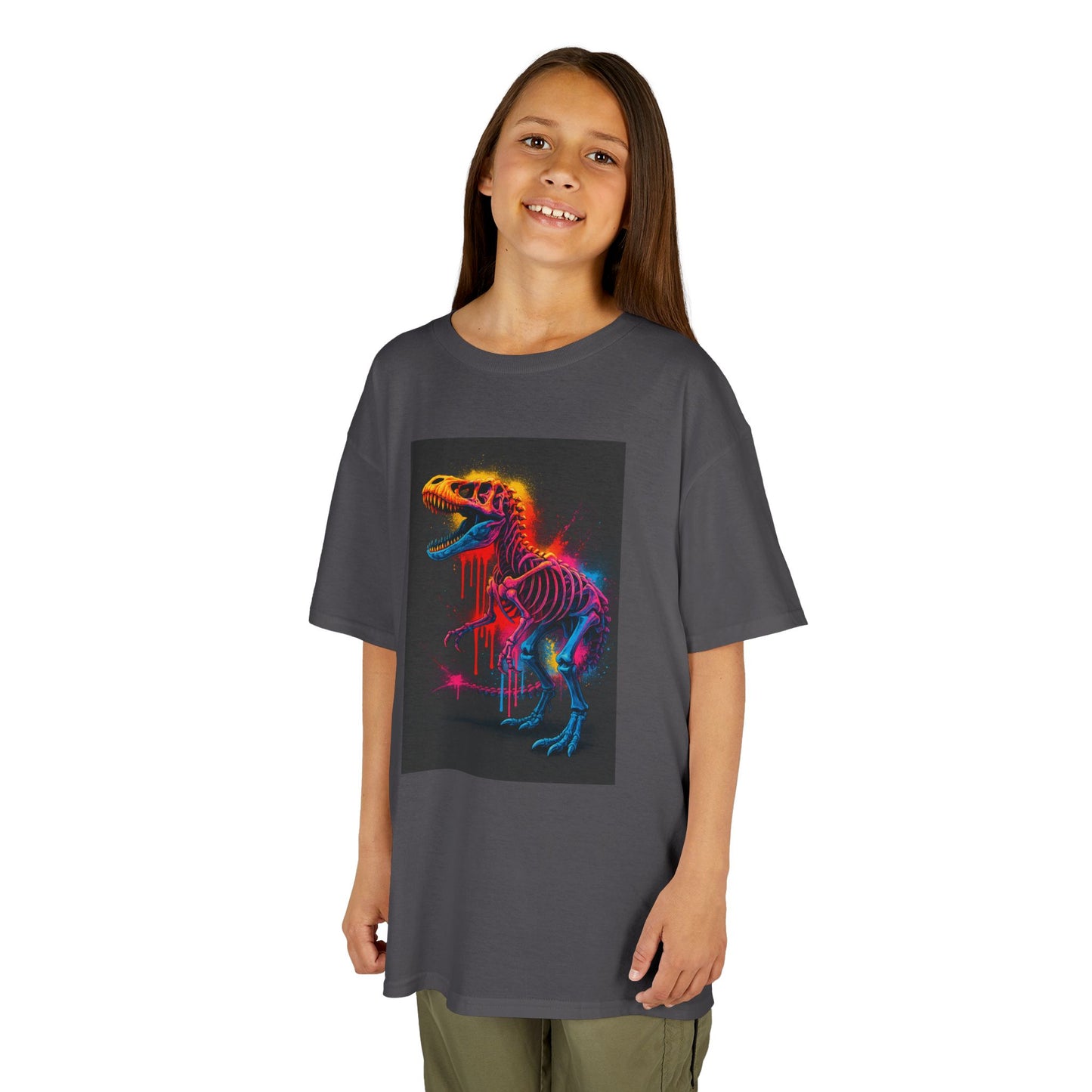 Kids Dinosaur Glow Tee, Fun Kids T-Shirt, Dino Shirt for Kids, Birthday Gift, Unique Kids Clothing, Animal Lover Apparel