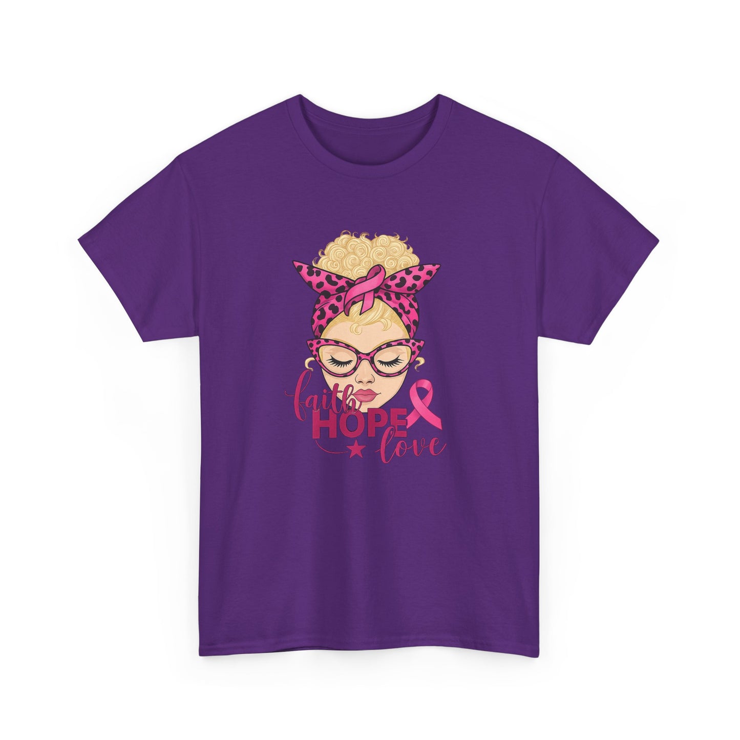 Hope Love Pink Ribbon Tee - Breast Cancer Awareness