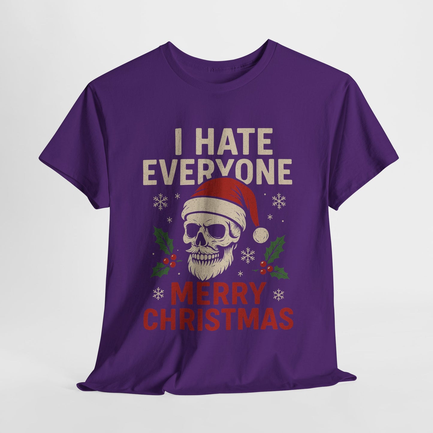 I Hate Everyone Merry Christmas Skull Tee
