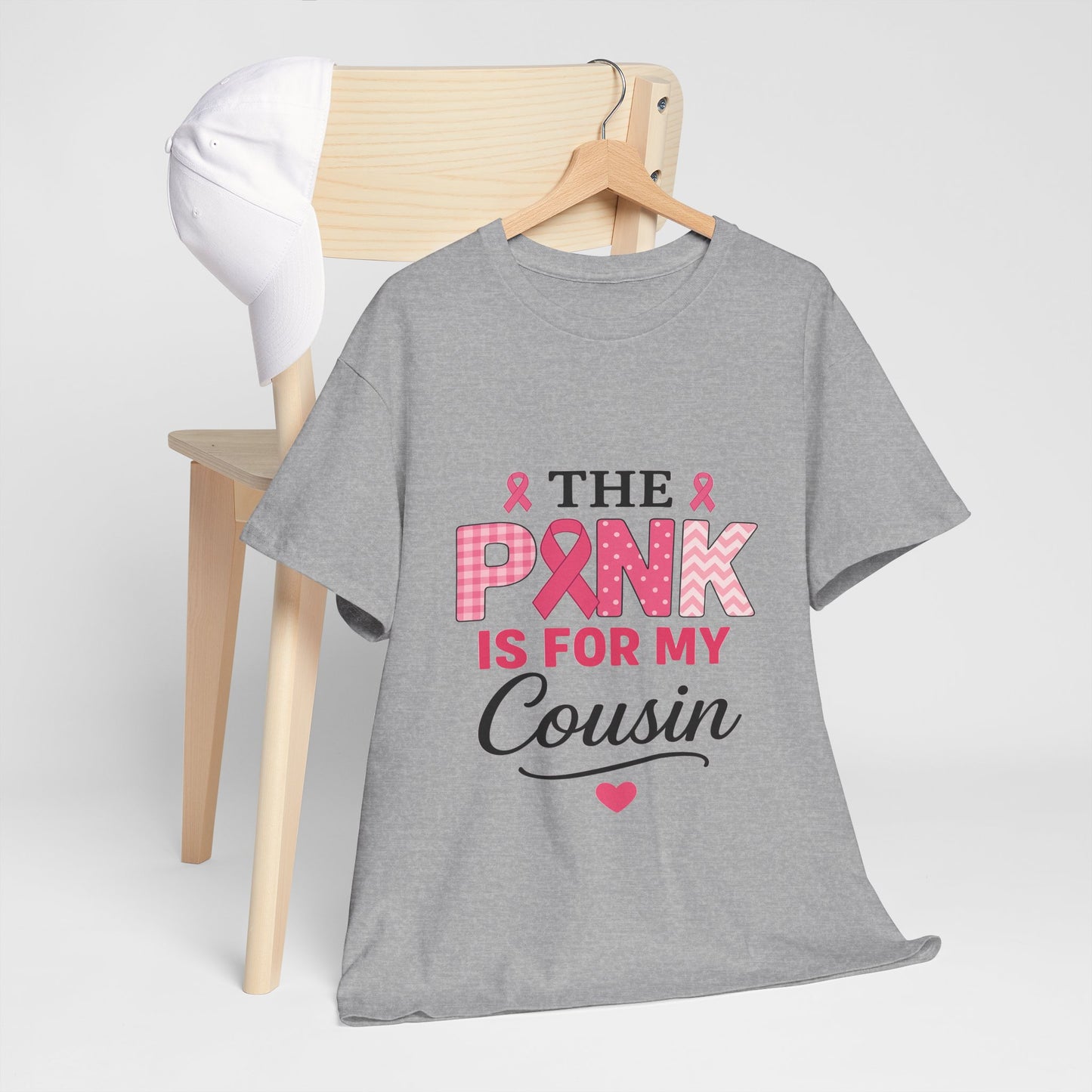 Pink Ribbon Cousin Support Tee - Breast Cancer Awareness