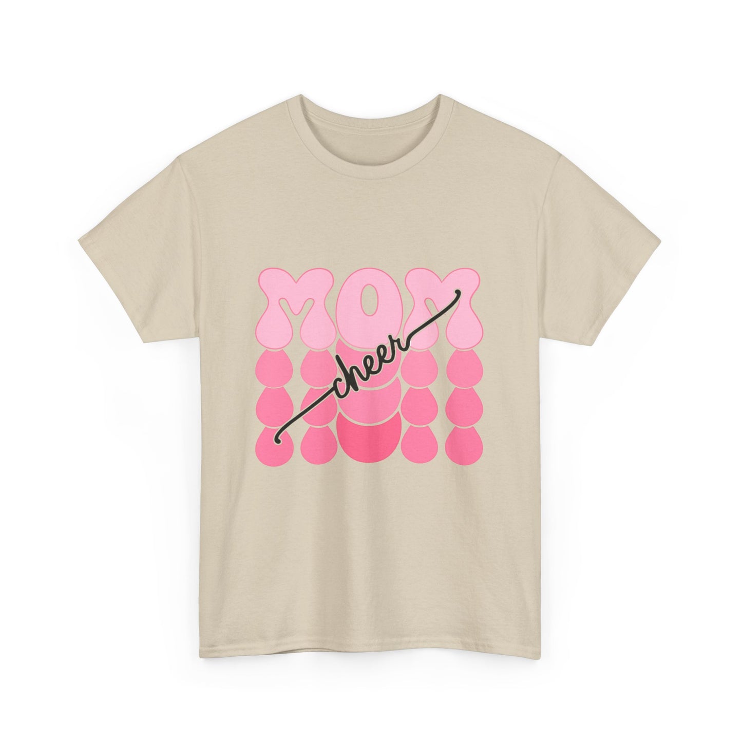 MOM Cheer – Pink Bubble Letter Spirit Tee