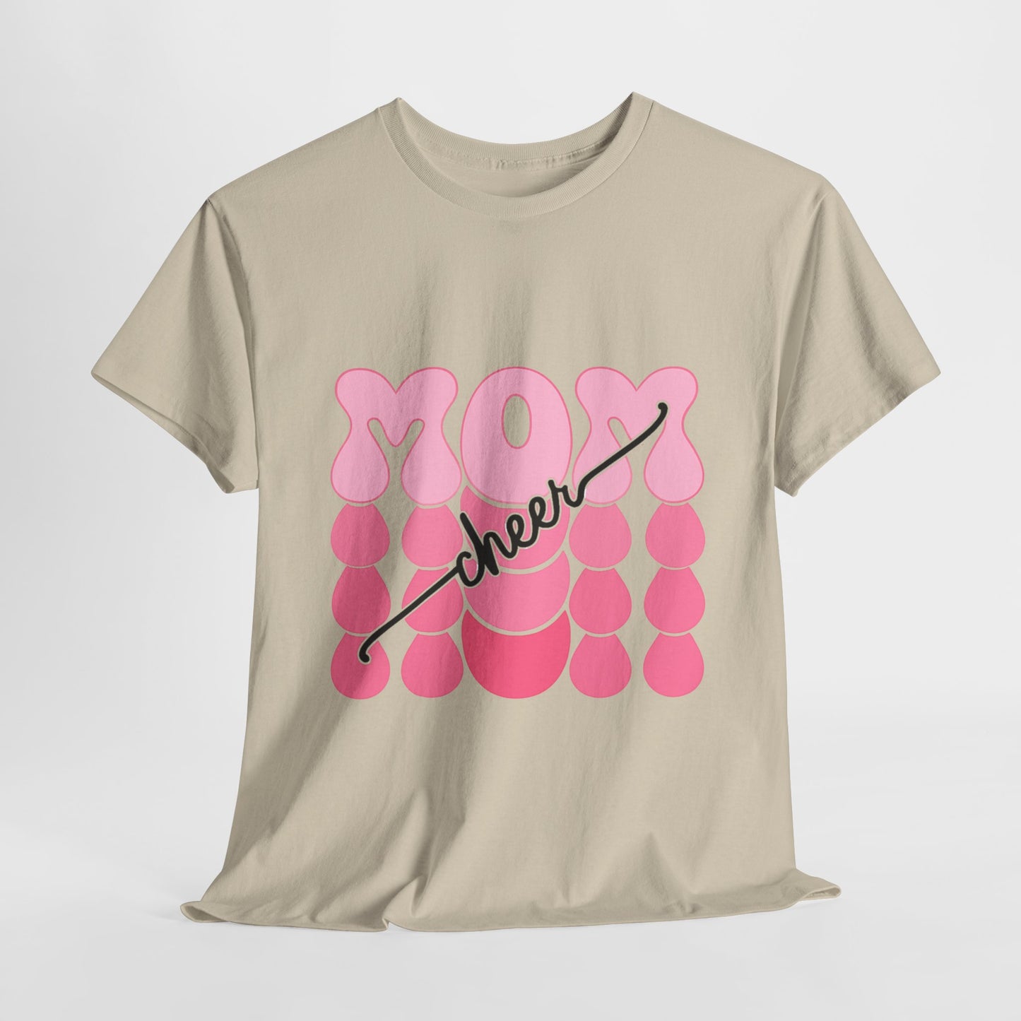 MOM Cheer – Pink Bubble Letter Spirit Tee