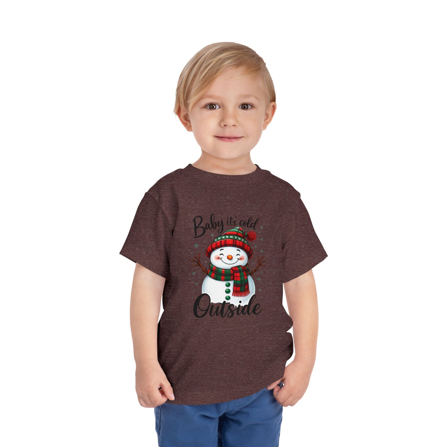 Baby It's Cold Outside Snowman Toddler Christmas Tee