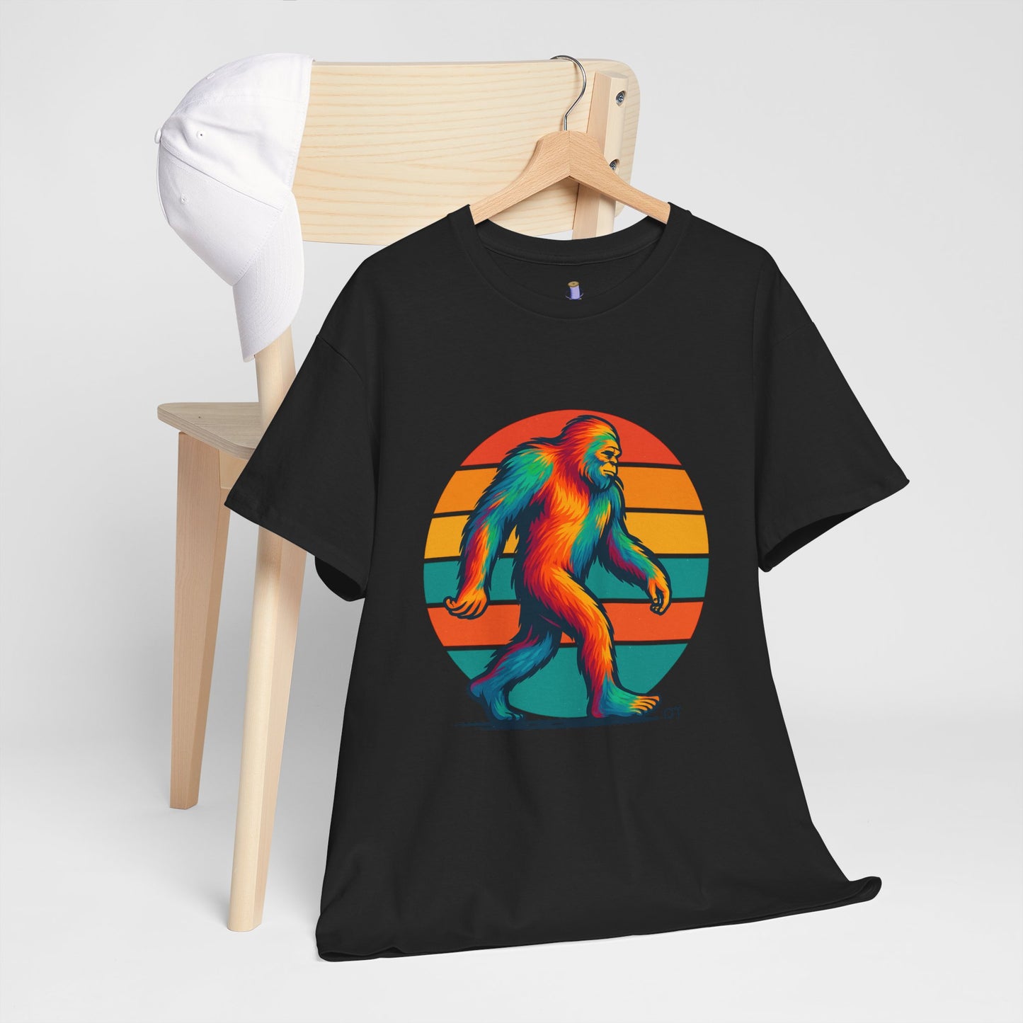 Colorful Bigfoot Unisex T-Shirt, Fun Graphic Tee for Nature Lovers, Perfect for Holidays, Festivals, Camping, Gifts