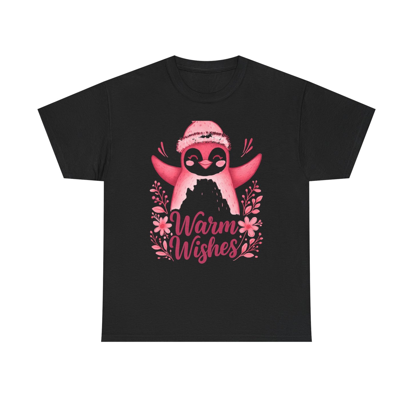 Warm Wishes Pink Penguin Tee - Holiday Tee