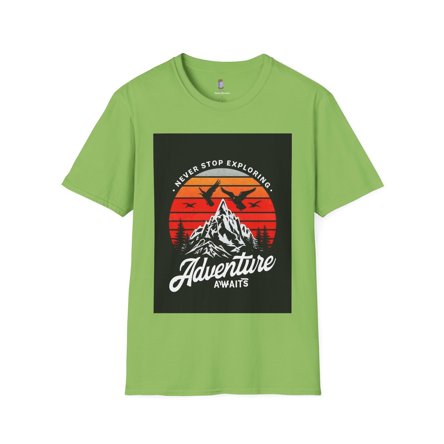 Adventure Awaits T-Shirt | Unisex Softstyle Tee | Perfect for Travel Lovers, Outdoor Adventures, Camping, Nature Gifts, Explore