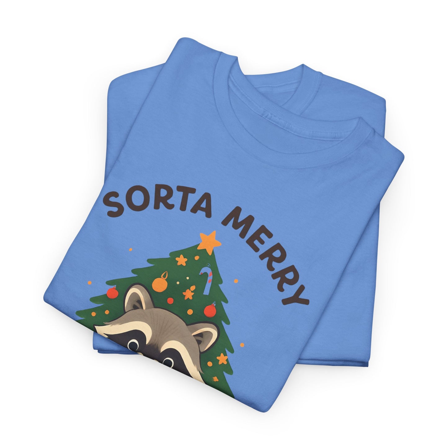 Sorta Merry Sorta Feral Raccoon Christmas Tee
