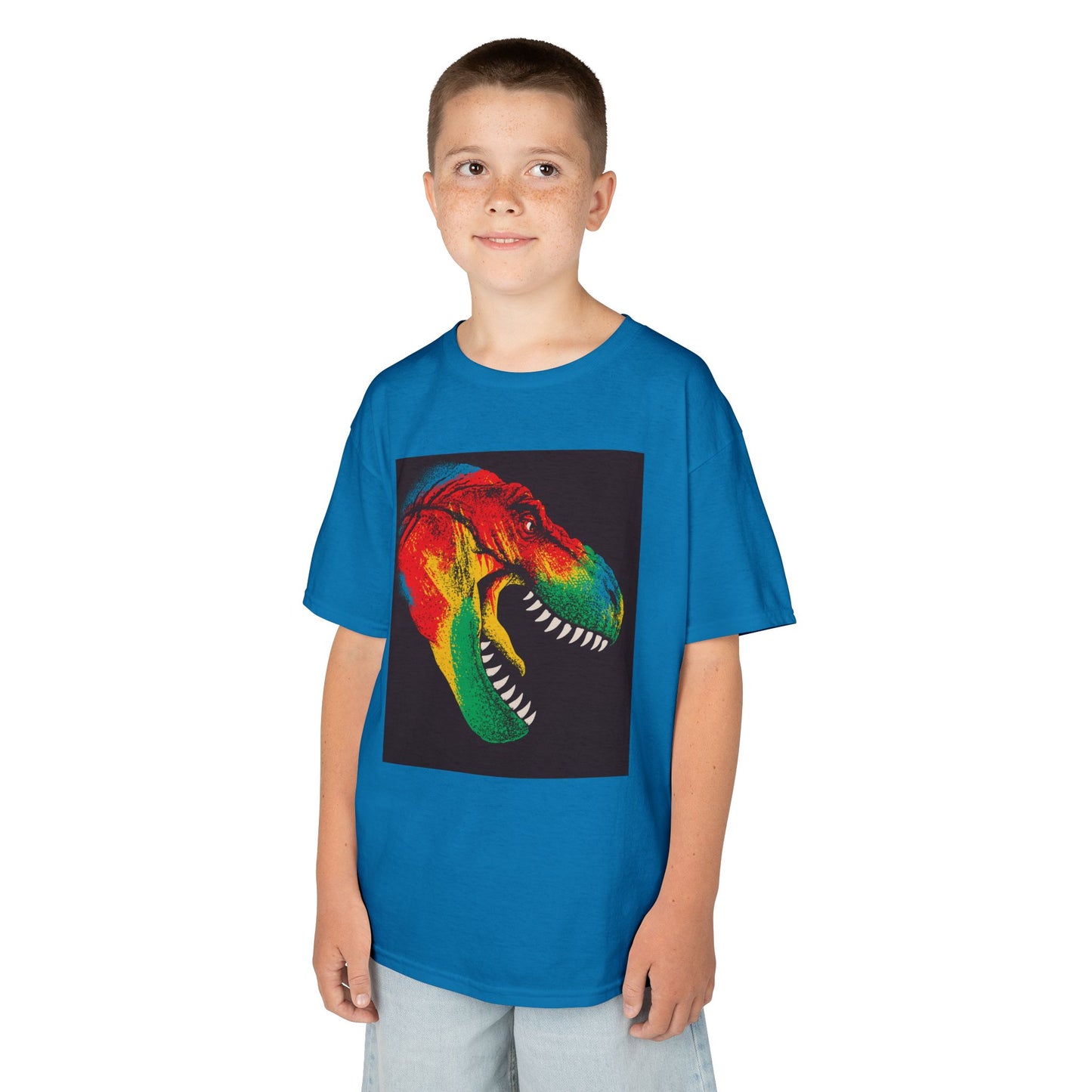 Colorful Dinosaur Kids Tee, Fun T-Shirt for Boys and Girls, Perfect for Birthdays, Playdates, Gifts, and Holiday Celebrations