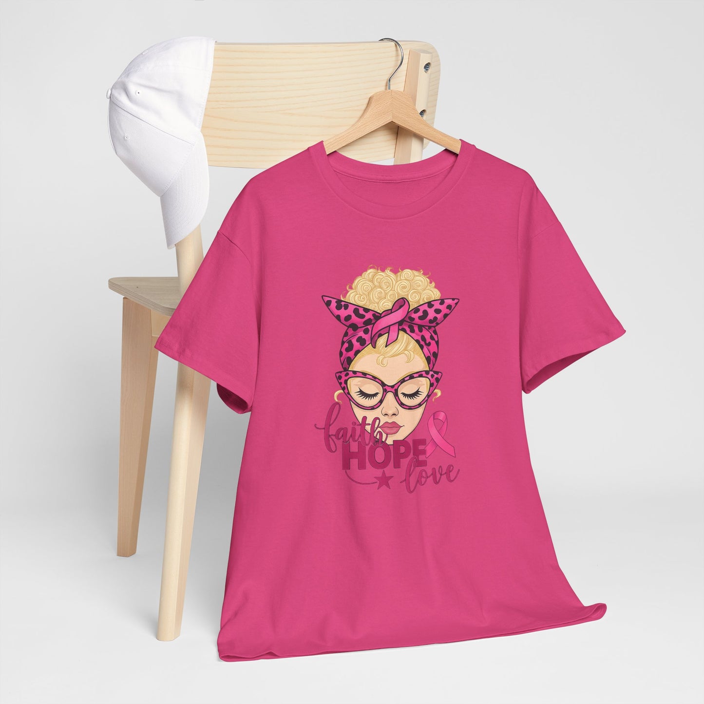 Hope Love Pink Ribbon Tee - Breast Cancer Awareness