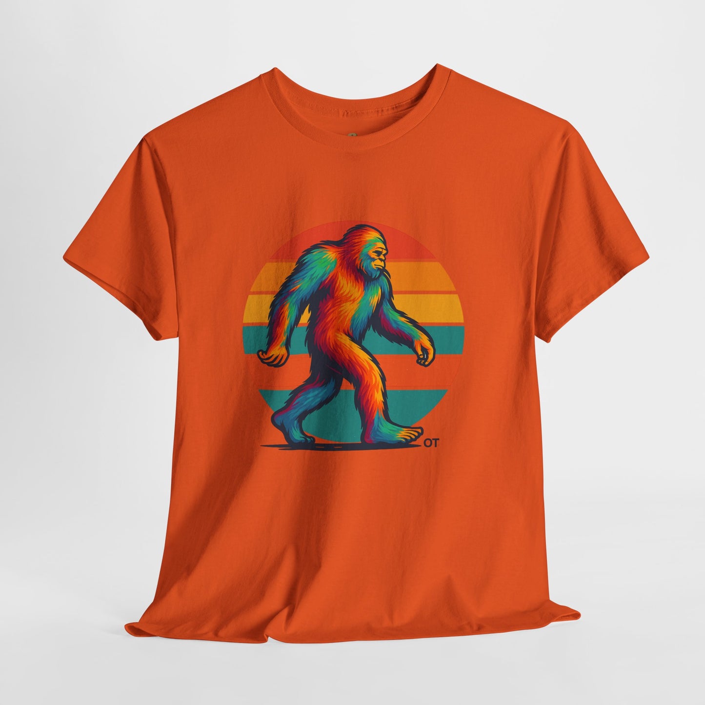 Colorful Bigfoot Unisex T-Shirt, Fun Graphic Tee for Nature Lovers, Perfect for Holidays, Festivals, Camping, Gifts