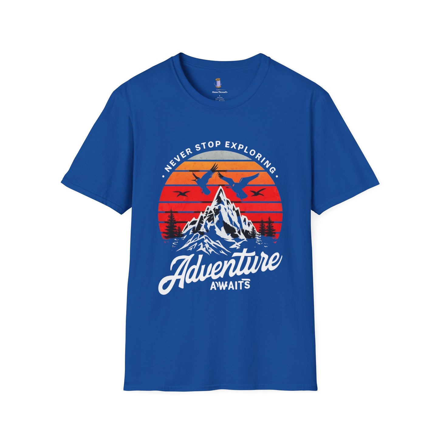 Adventure Awaits T-Shirt | Unisex Softstyle Tee | Perfect for Travel Lovers, Outdoor Adventures, Camping, Nature Gifts, Explore