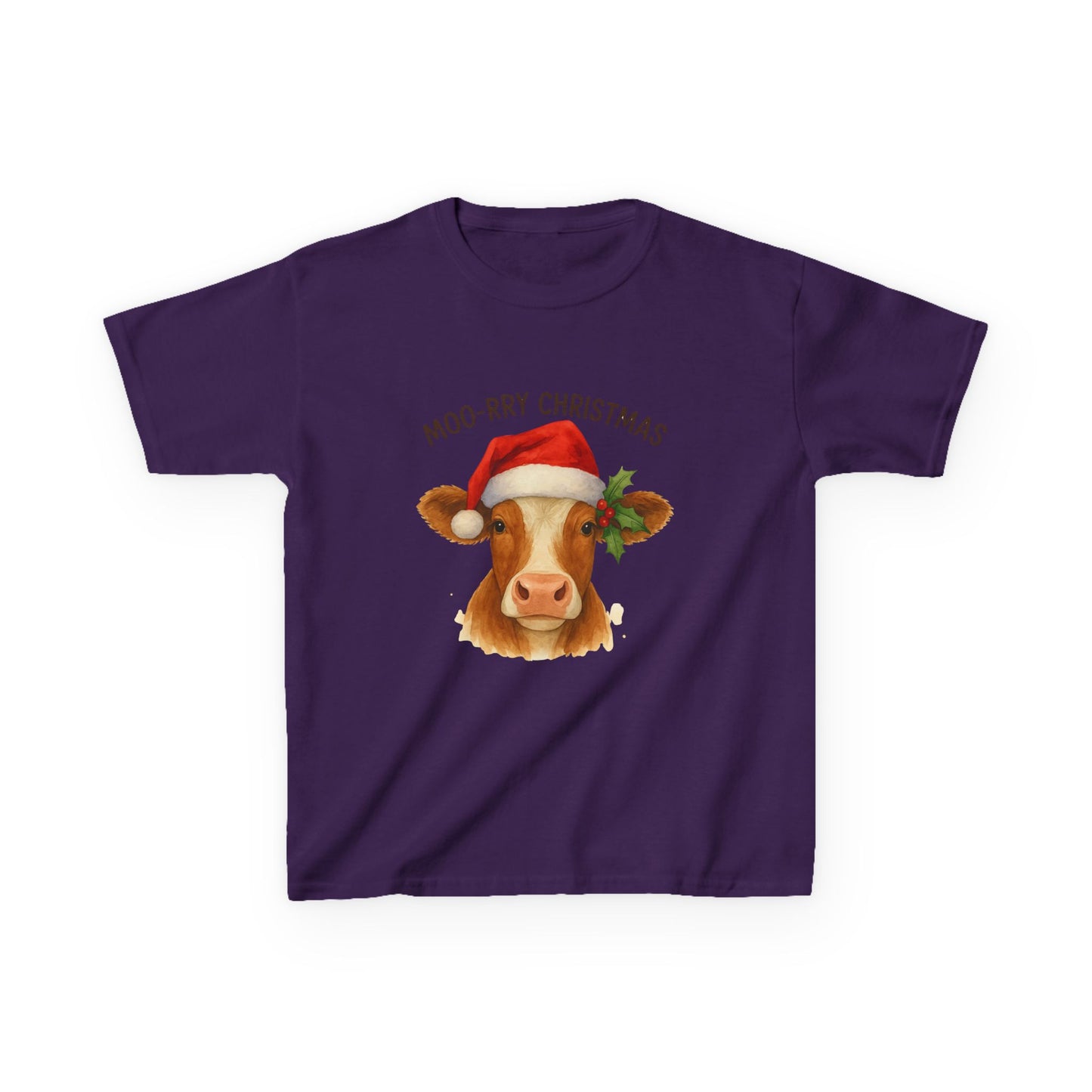 Moo-rry Christmas Dino Tee - Kids Holiday Shirt