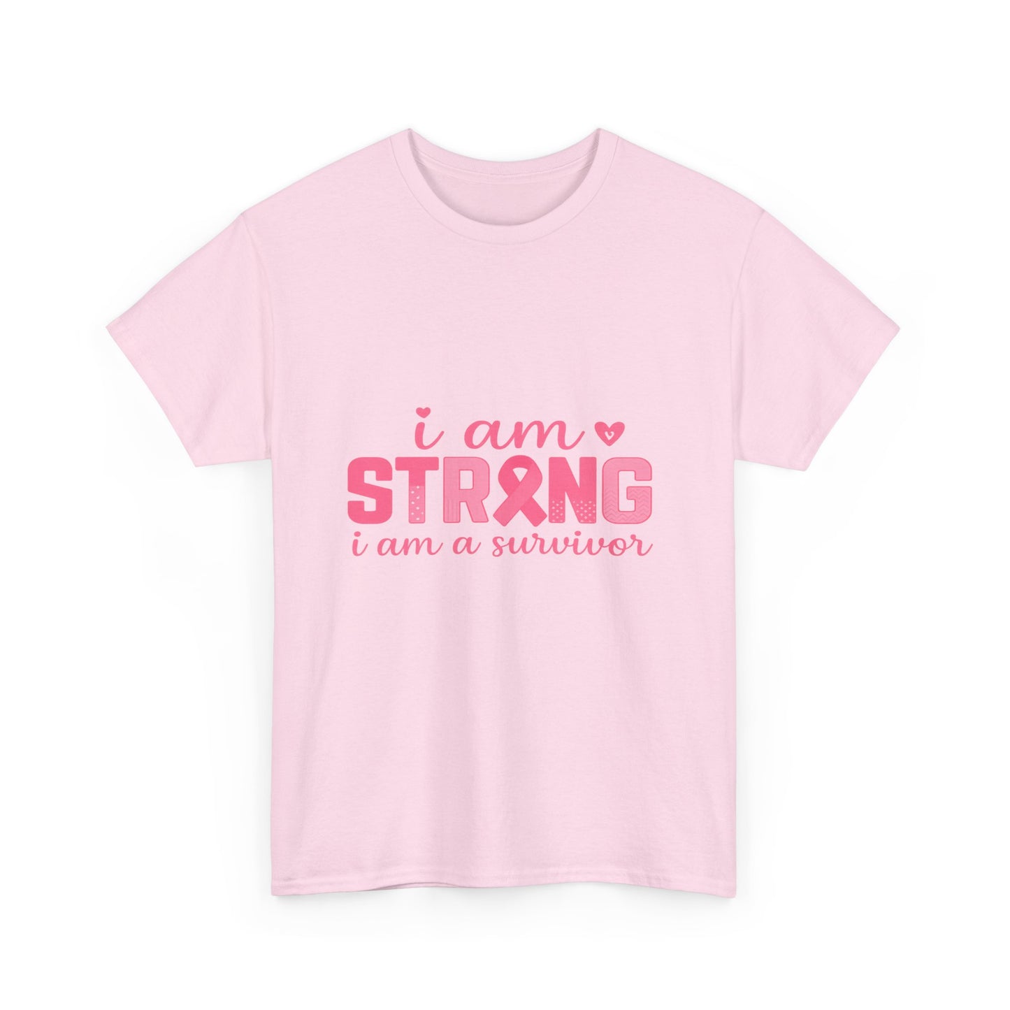 I AM STRONG - Pink Ribbon Breast Cancer Awareness Tee