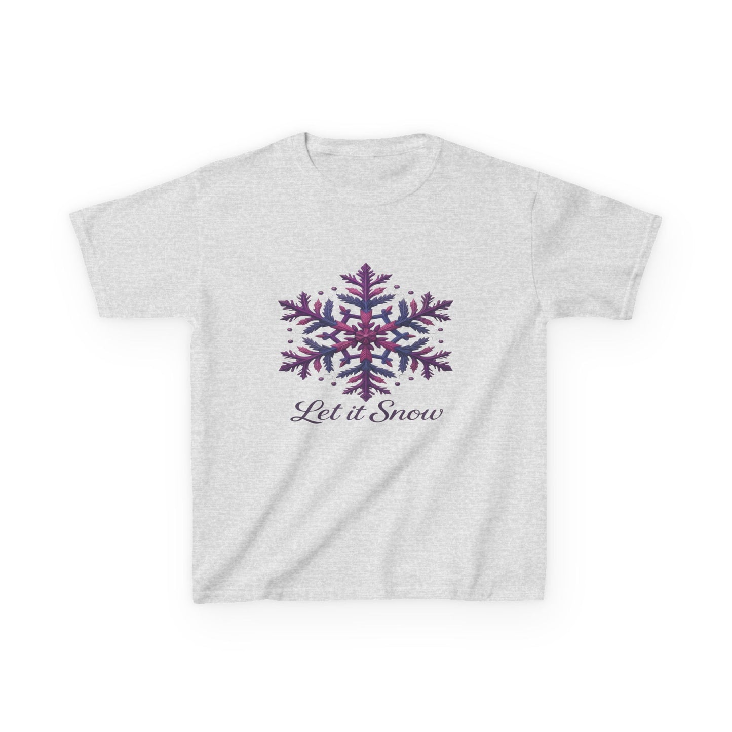 Let It Snow Dinosaur Kids Tee - Holiday Christmas Shirt