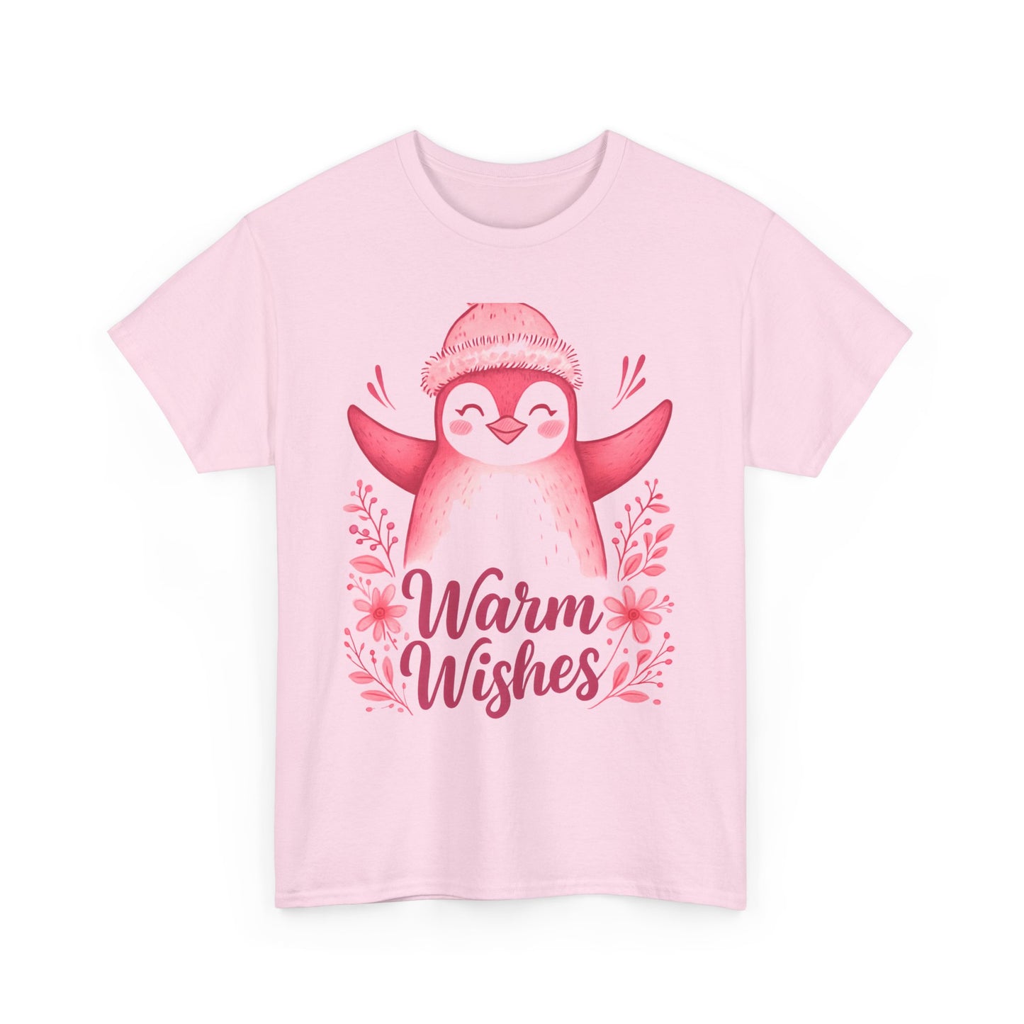 Warm Wishes Pink Penguin Tee - Holiday Tee
