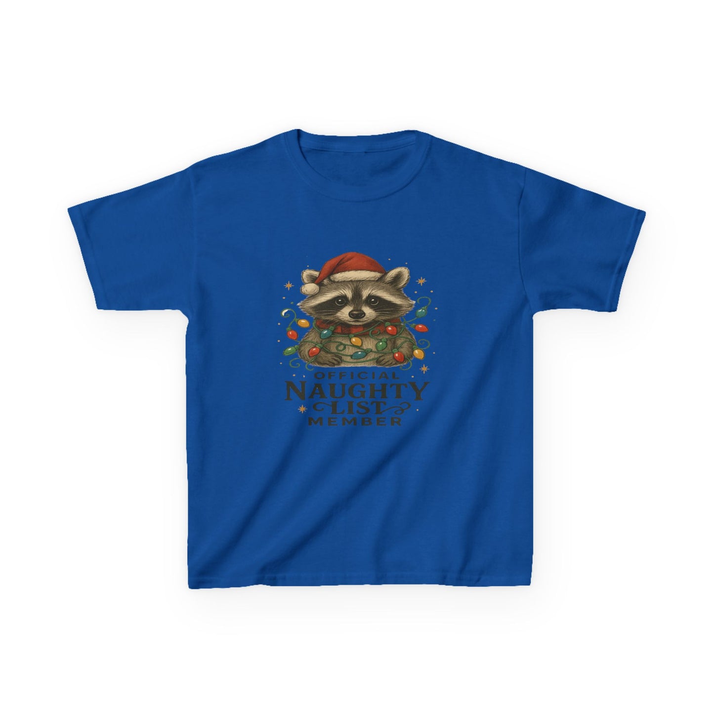 Naughty Raccoon Christmas Tee - Holiday Gift for Kids