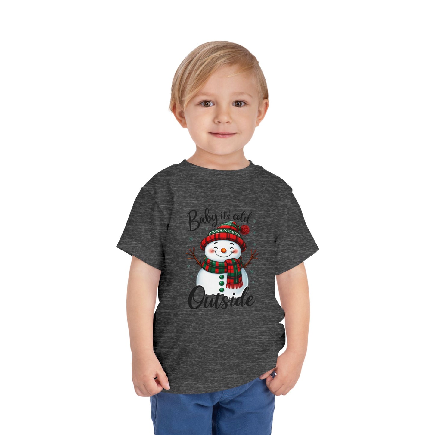 Baby It's Cold Outside Snowman Toddler Christmas Tee