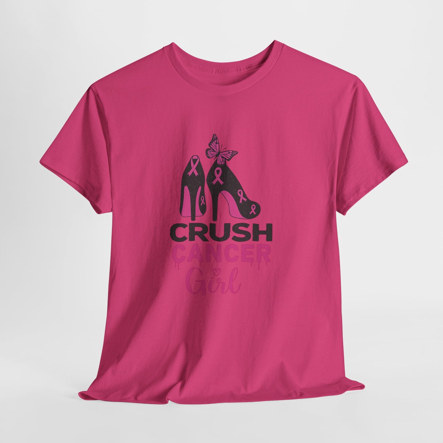 Crush Cancer Girl Tee: High Heels, Pink Ribbon, Hope