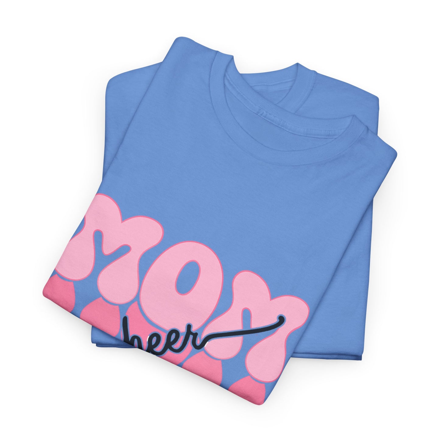 MOM Cheer – Pink Bubble Letter Spirit Tee