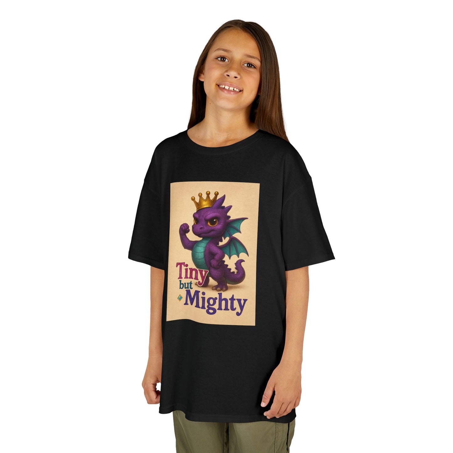 Kids Dragon Tee, Fun Kids T-Shirt, Tiny but Mighty Shirt, Unique Kids Apparel, Gift for Young Adventurers, Cute Dragon Design